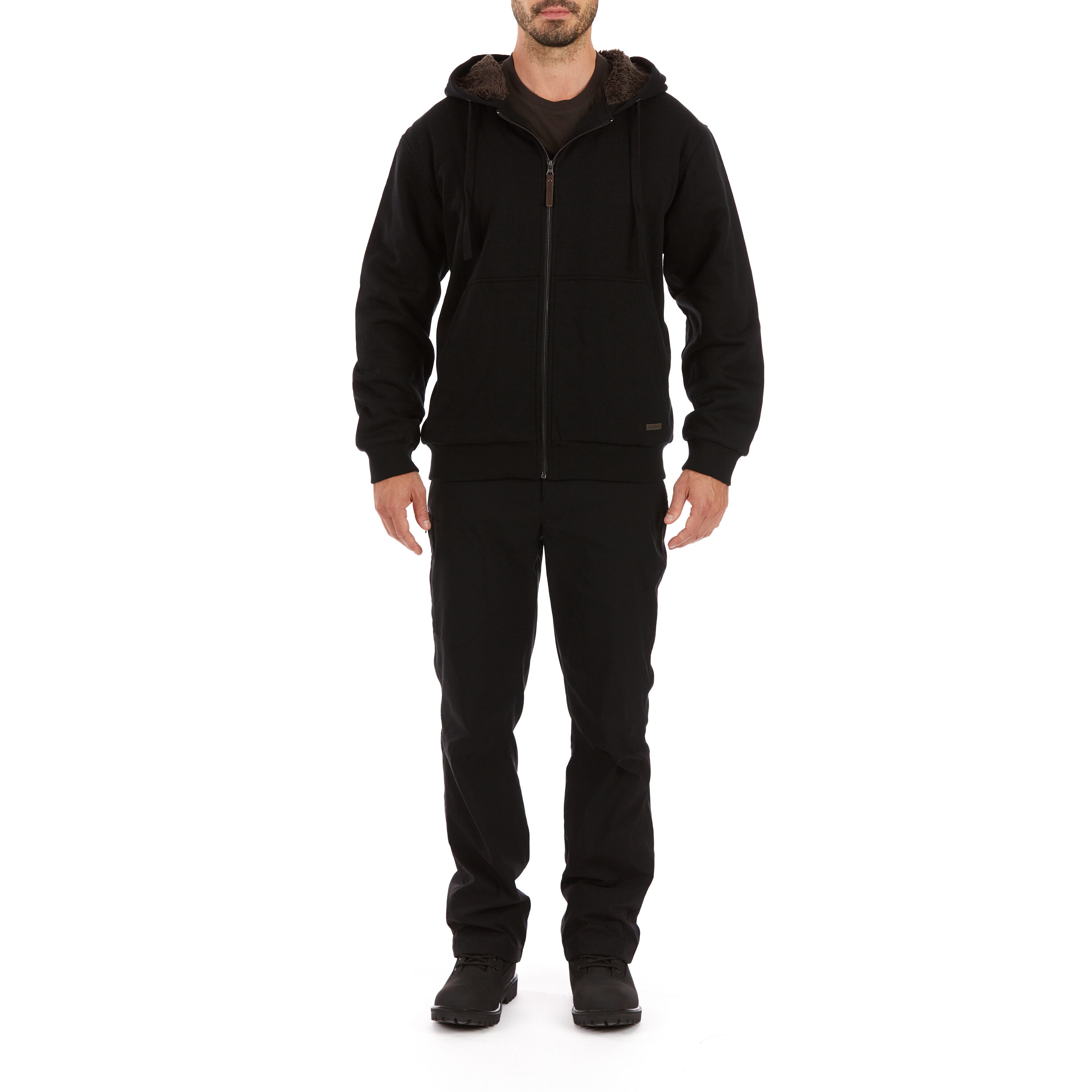 Chamarra de Trabajo con Capucha de Felpa Mediana para Hombre en Negro de Smith's Workwear (2XL)
