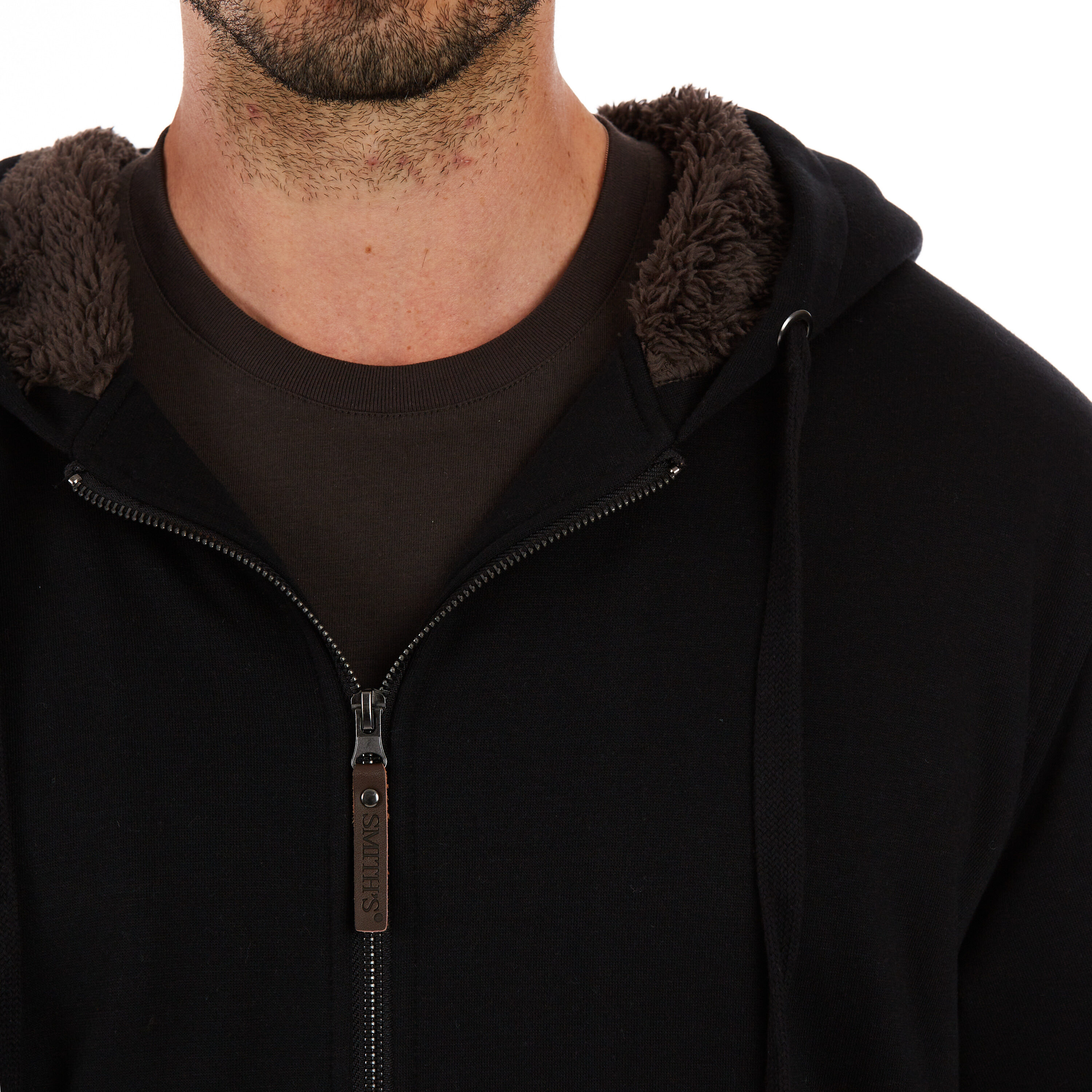 Chamarra de Trabajo con Capucha de Felpa Mediana para Hombre en Negro de Smith's Workwear (2XL)