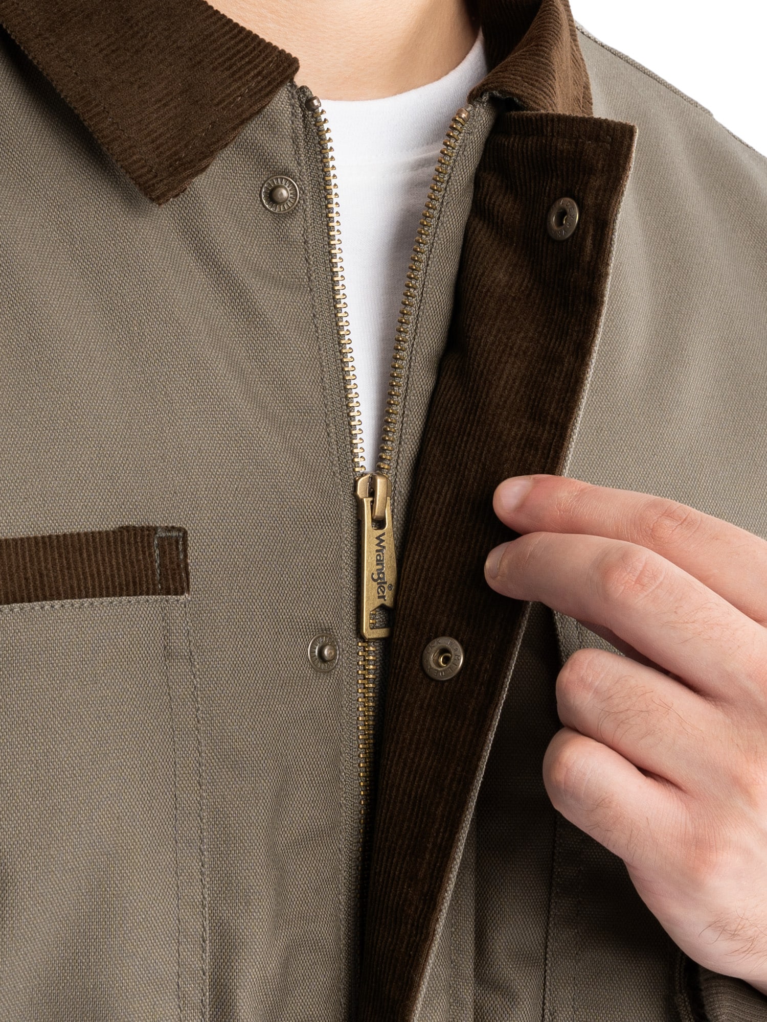 Camisa chaqueta acolchada de punto color cuerda elástica para hombre de Wrangler (talla grande) 65353-BNG-L