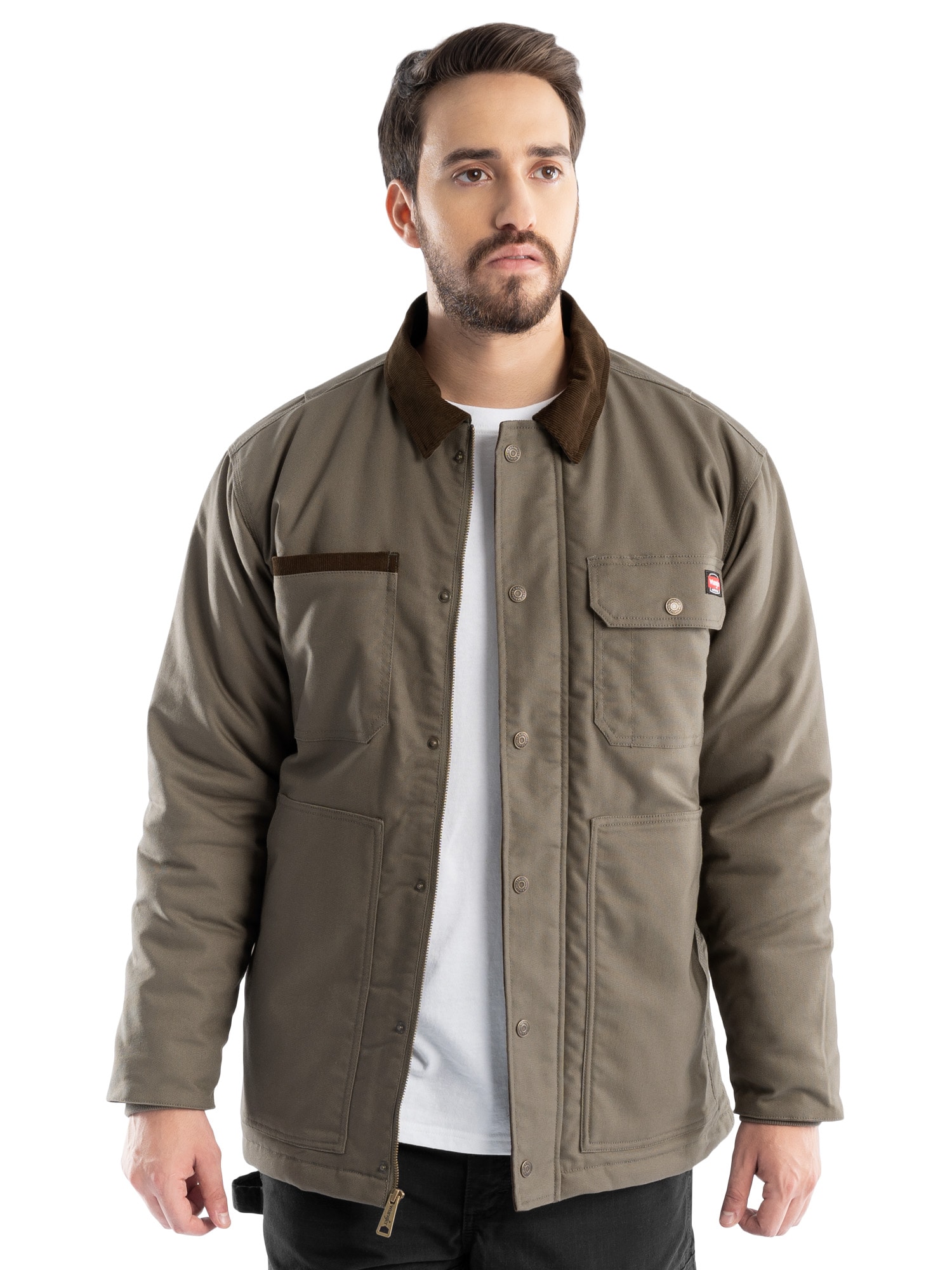 Camisa chaqueta acolchada de punto color cuerda elástica para hombre de Wrangler (talla grande) 65353-BNG-L