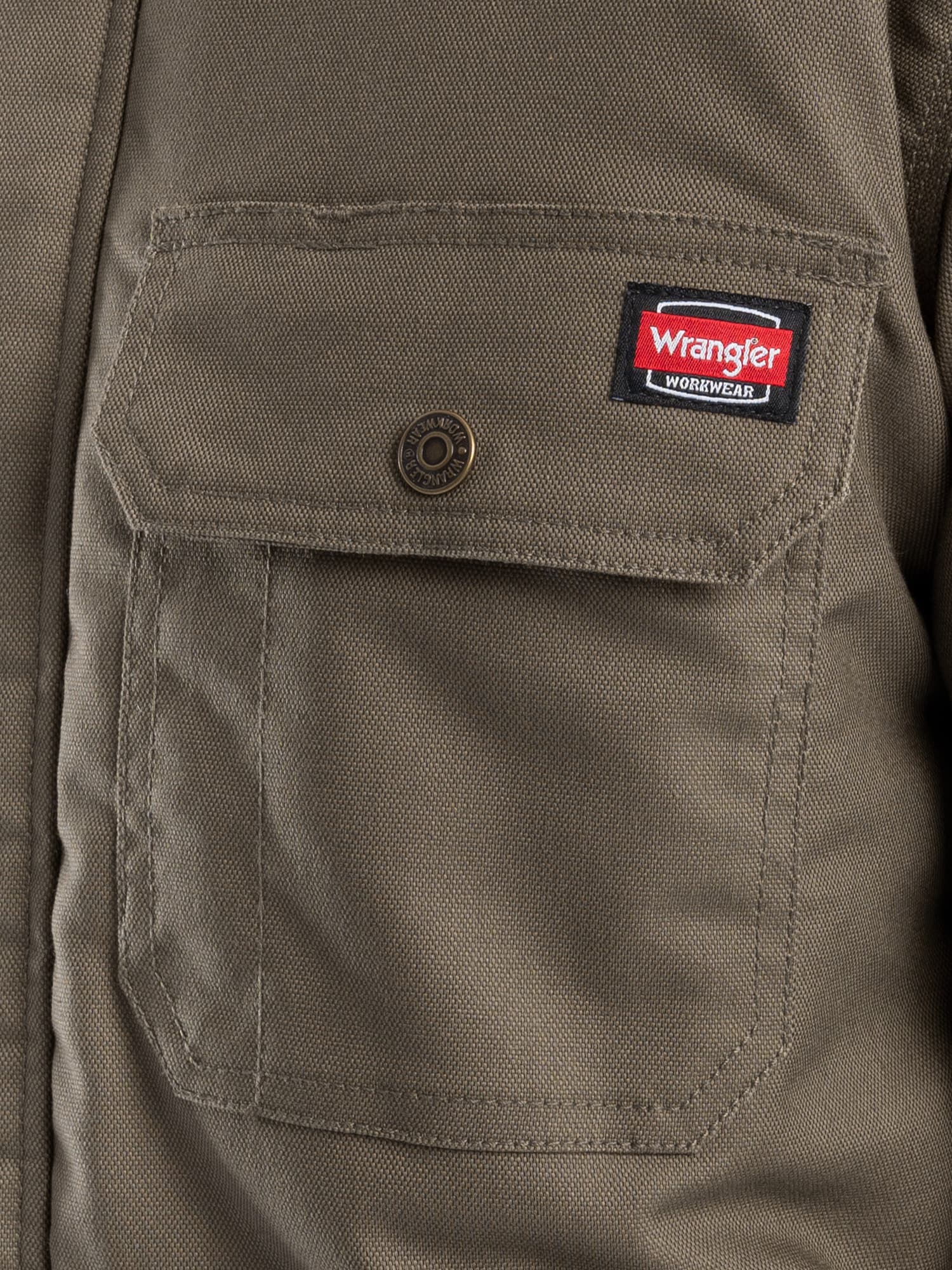 Camisa chaqueta acolchada de punto color cuerda elástica para hombre de Wrangler (talla grande) 65353-BNG-L