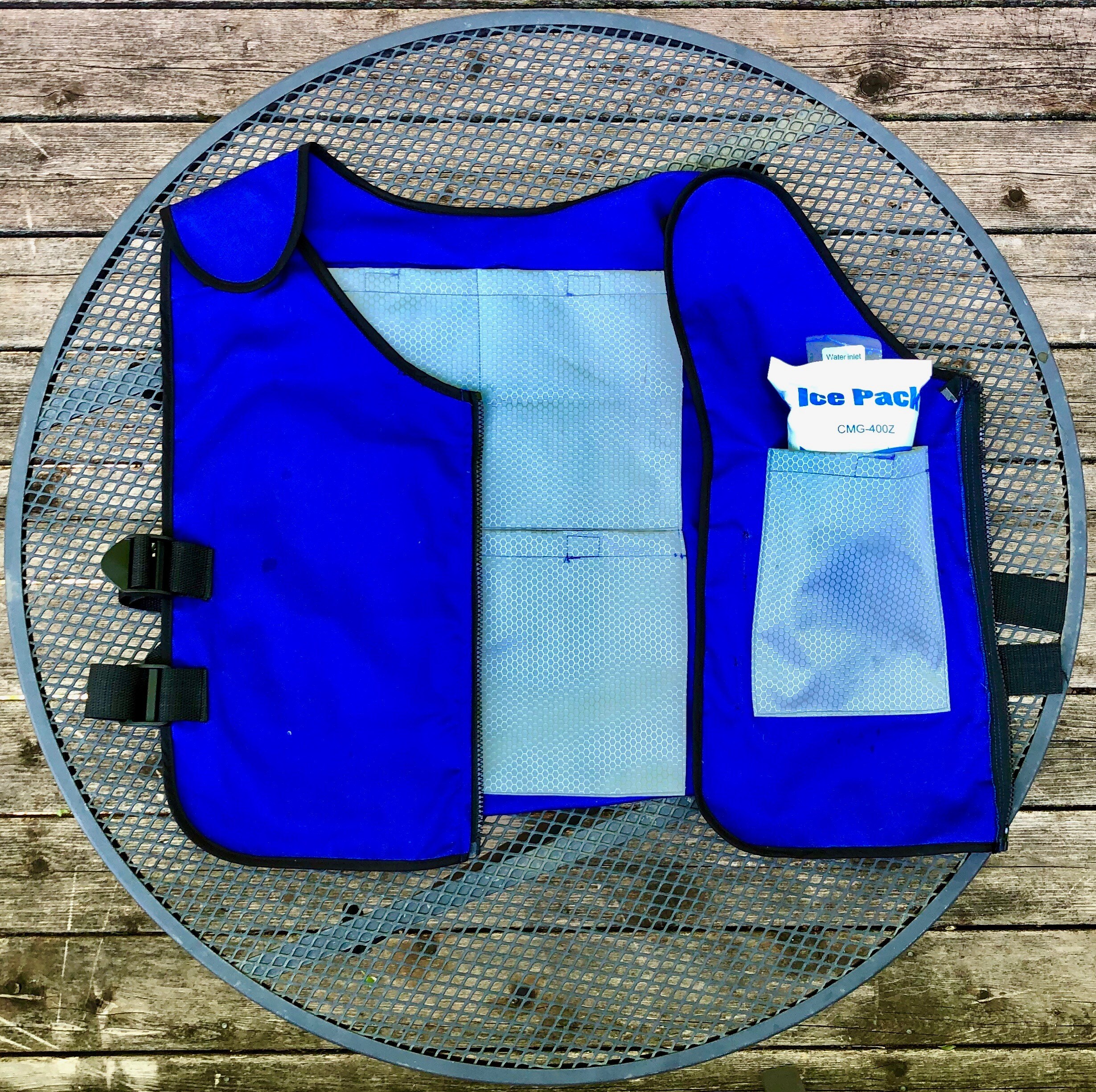 Chaleco refrigerante de poliéster azul para adultos unisex de AlphaCool