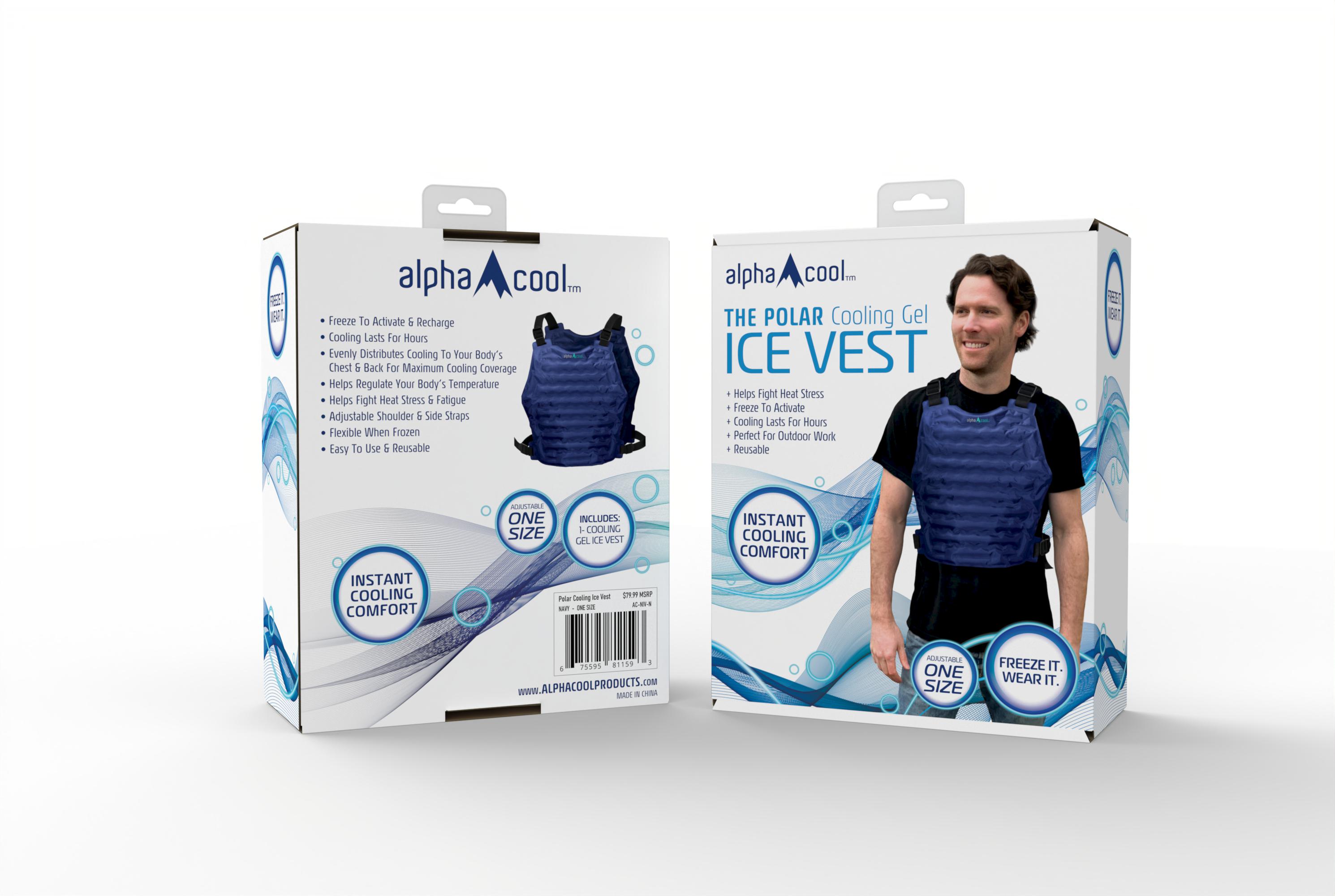 Chaleco de enfriamiento de poliéster azul unisex para adultos AlphaCool AC-NIV-N