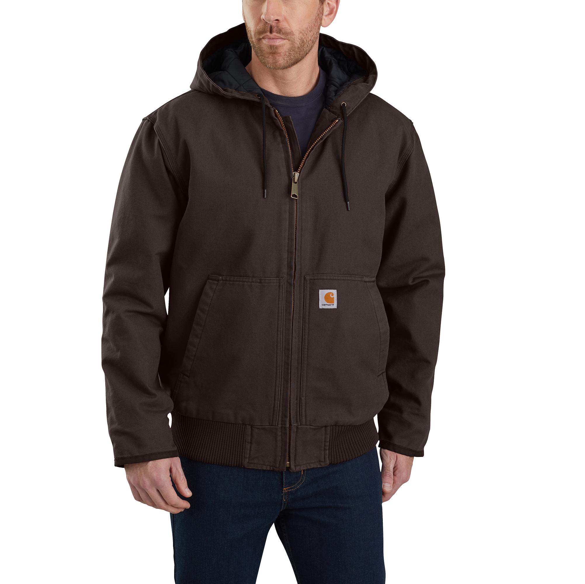 Chamarra de Trabajo Aislada con Capucha Tejido de Peso Medio en Color Café Oscuro para Hombres Carhartt (4XL)