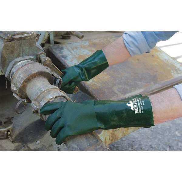 Guantes resistentes a químicos Mcr Safety de 18", PVC, L, paquete de 12 - 6418