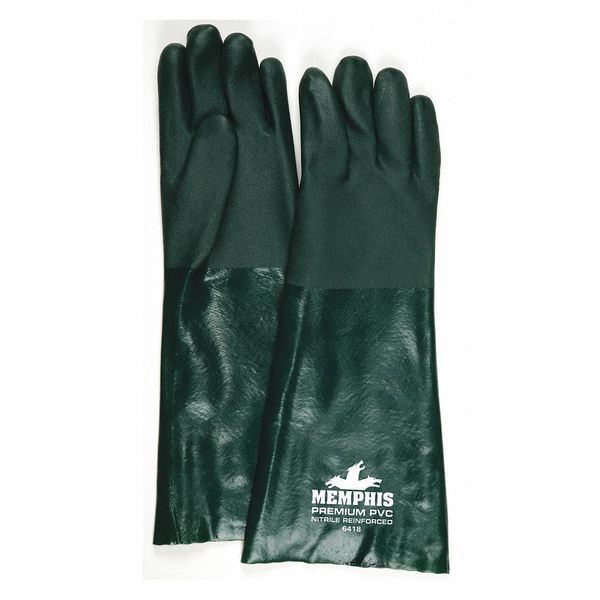 Guantes resistentes a químicos Mcr Safety de 18", PVC, L, paquete de 12 - 6418