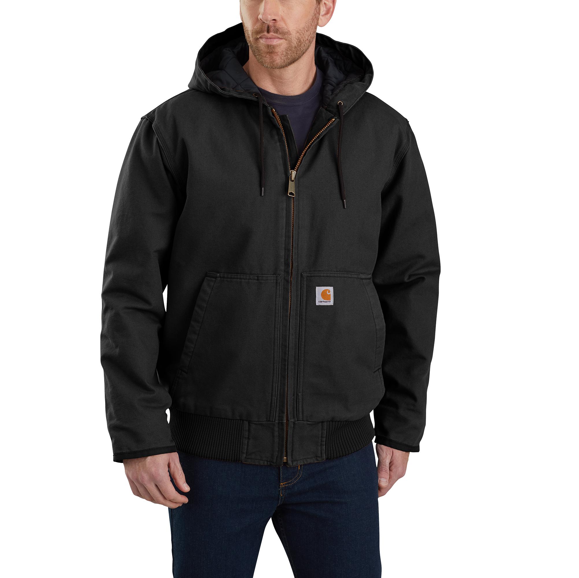 Chamarra de Trabajo Acolchonada con Capucha Tejida de Peso Medio para Hombre en Negro de Carhartt (3XL)