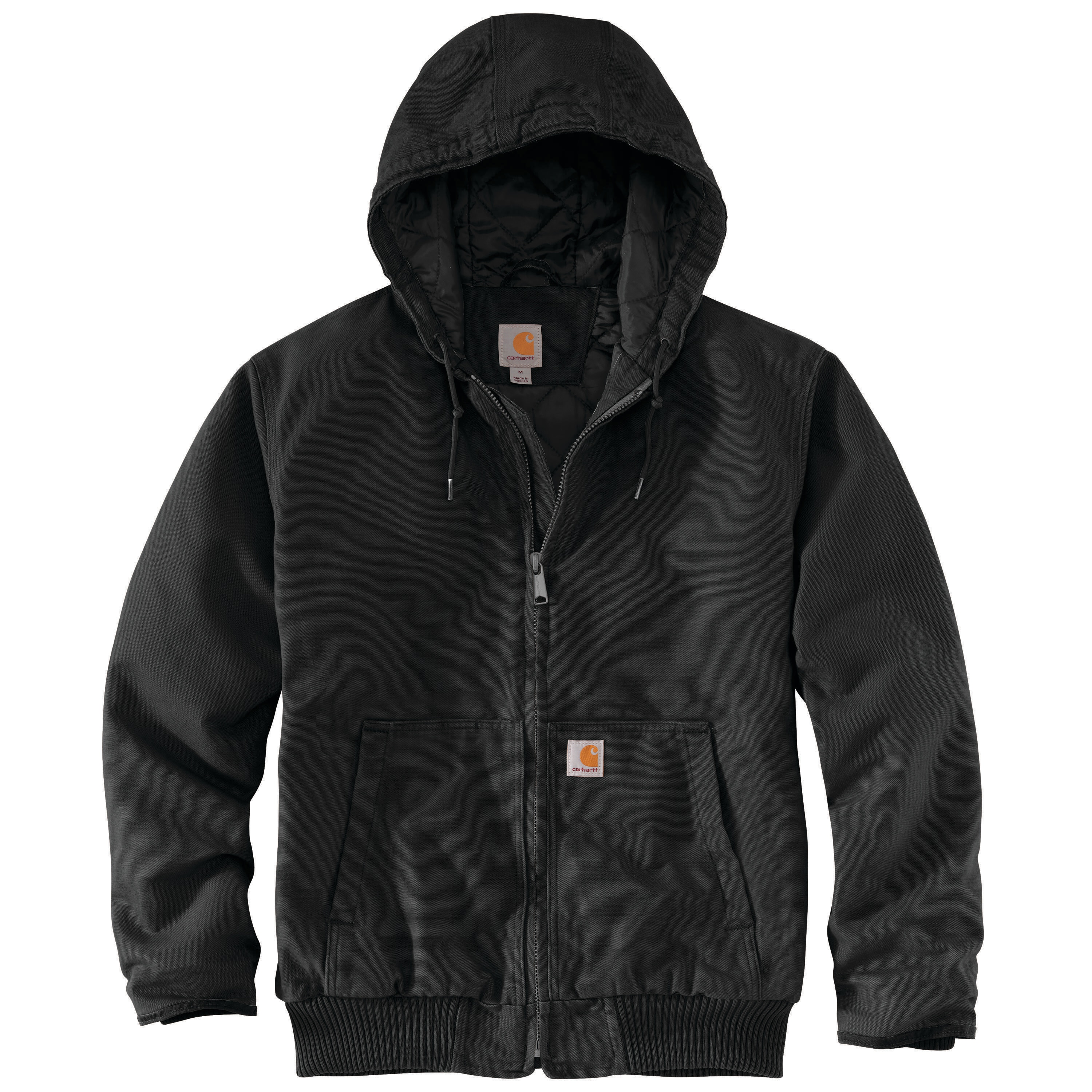 Chamarra de Trabajo Acolchonada con Capucha Tejida de Peso Medio para Hombre en Negro de Carhartt (3XL)