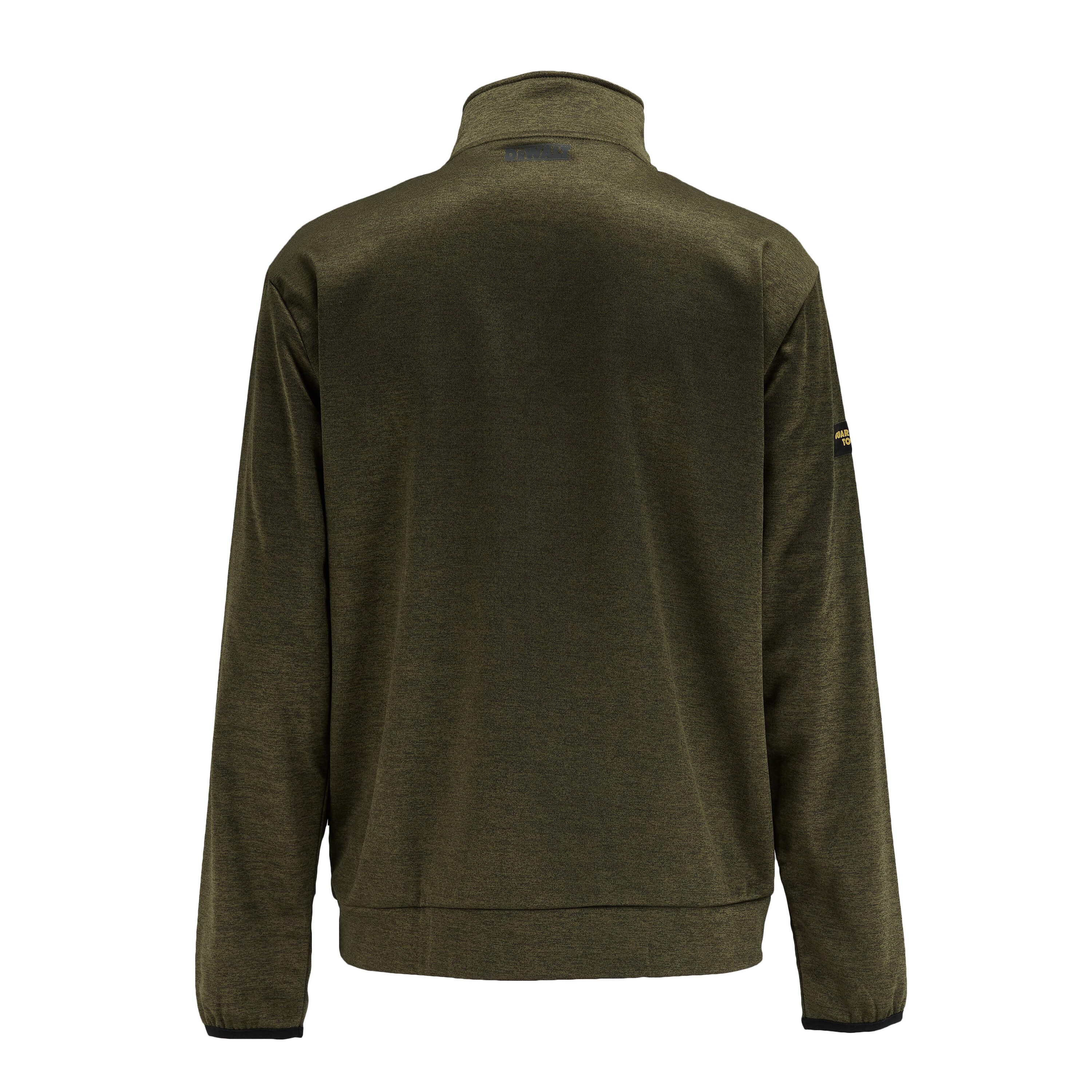 Sudadera con cierre de cuarto DEWALT para hombre en talla grande, color oliva.