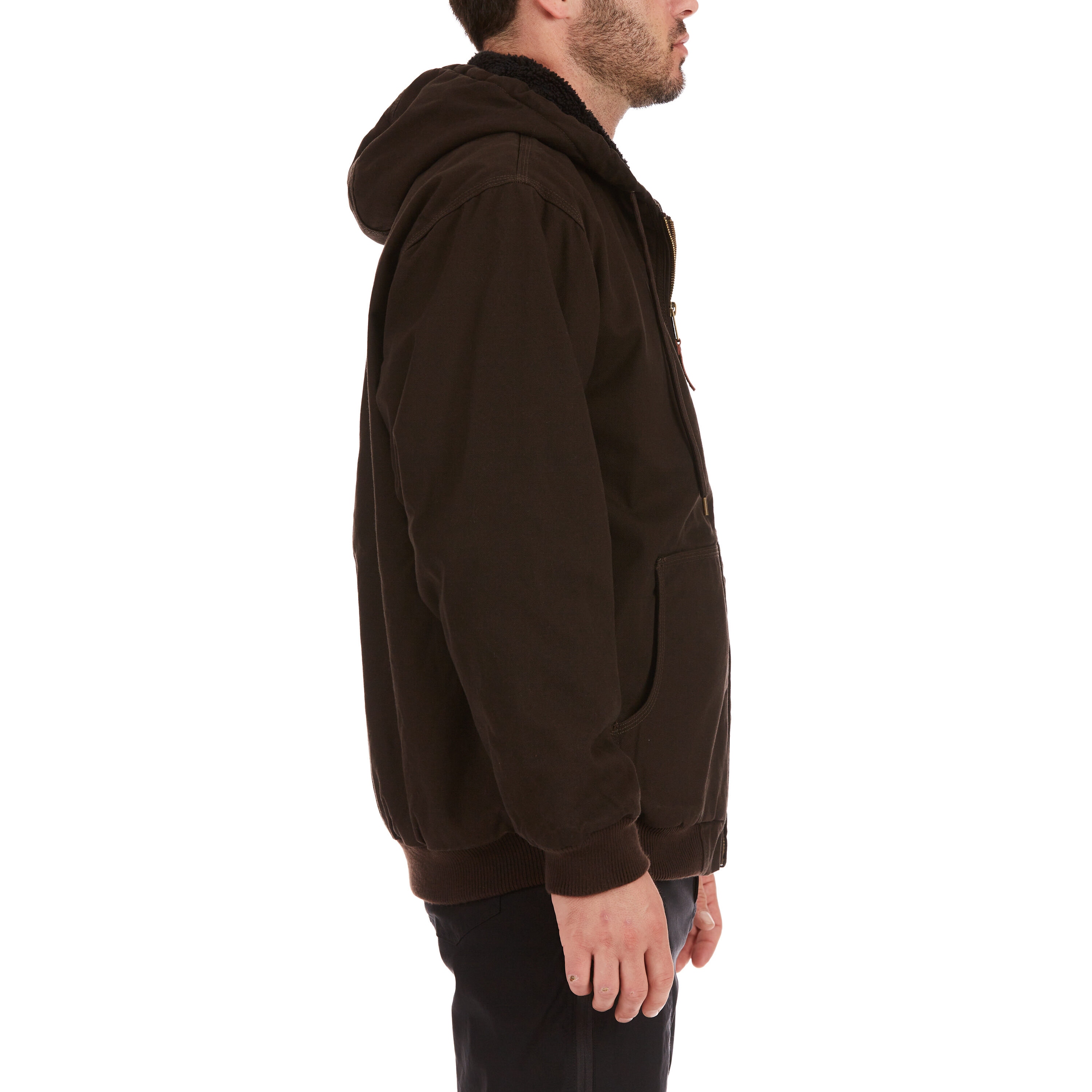 Chamarra de trabajo con capucha de lienzo pesado marrón para hombres de Smith's Workwear (2XL)