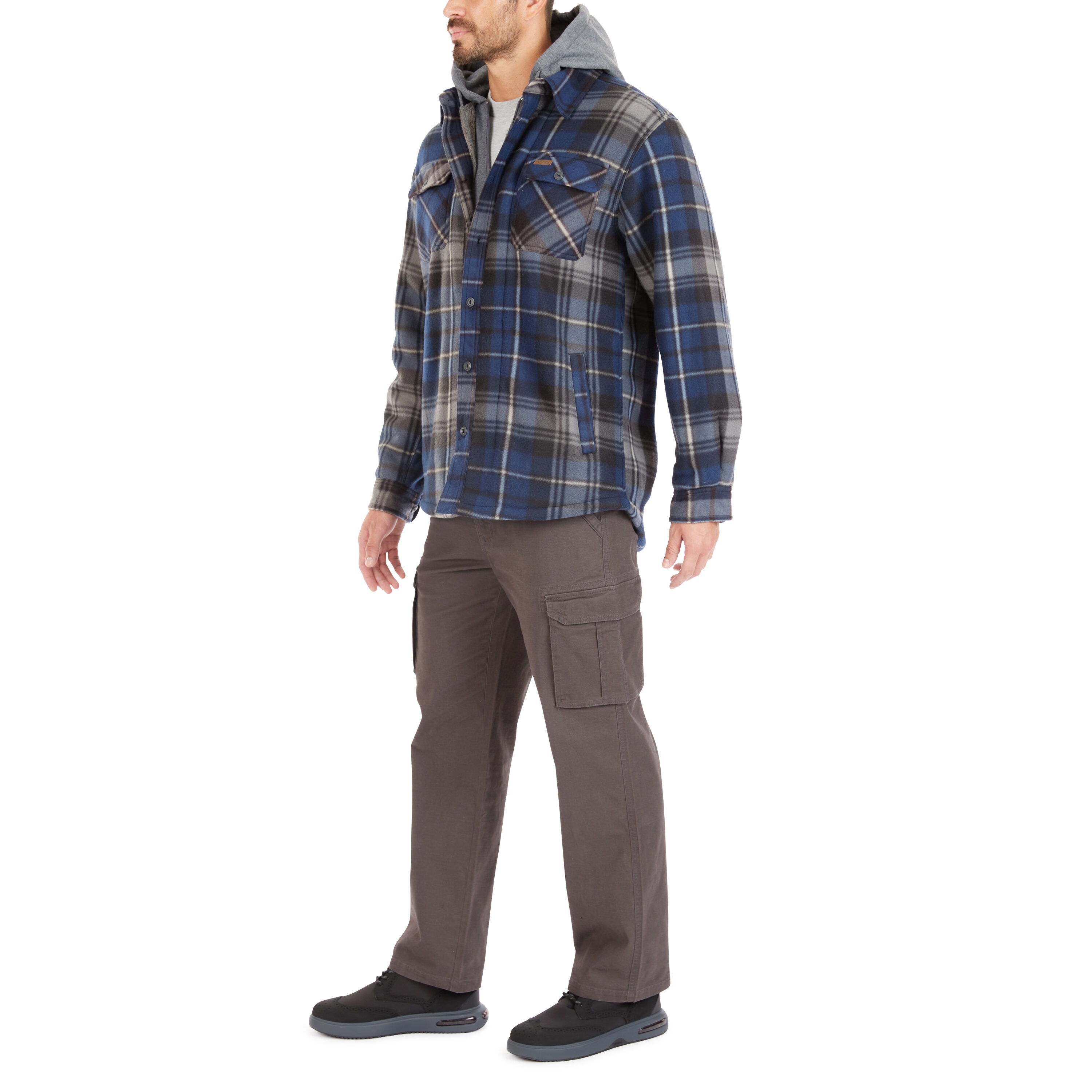 Chamarra de Trabajo Acolchada con Capucha para Hombre en Azul Marino/Gris-368 de Smith's Workwear (2XL)