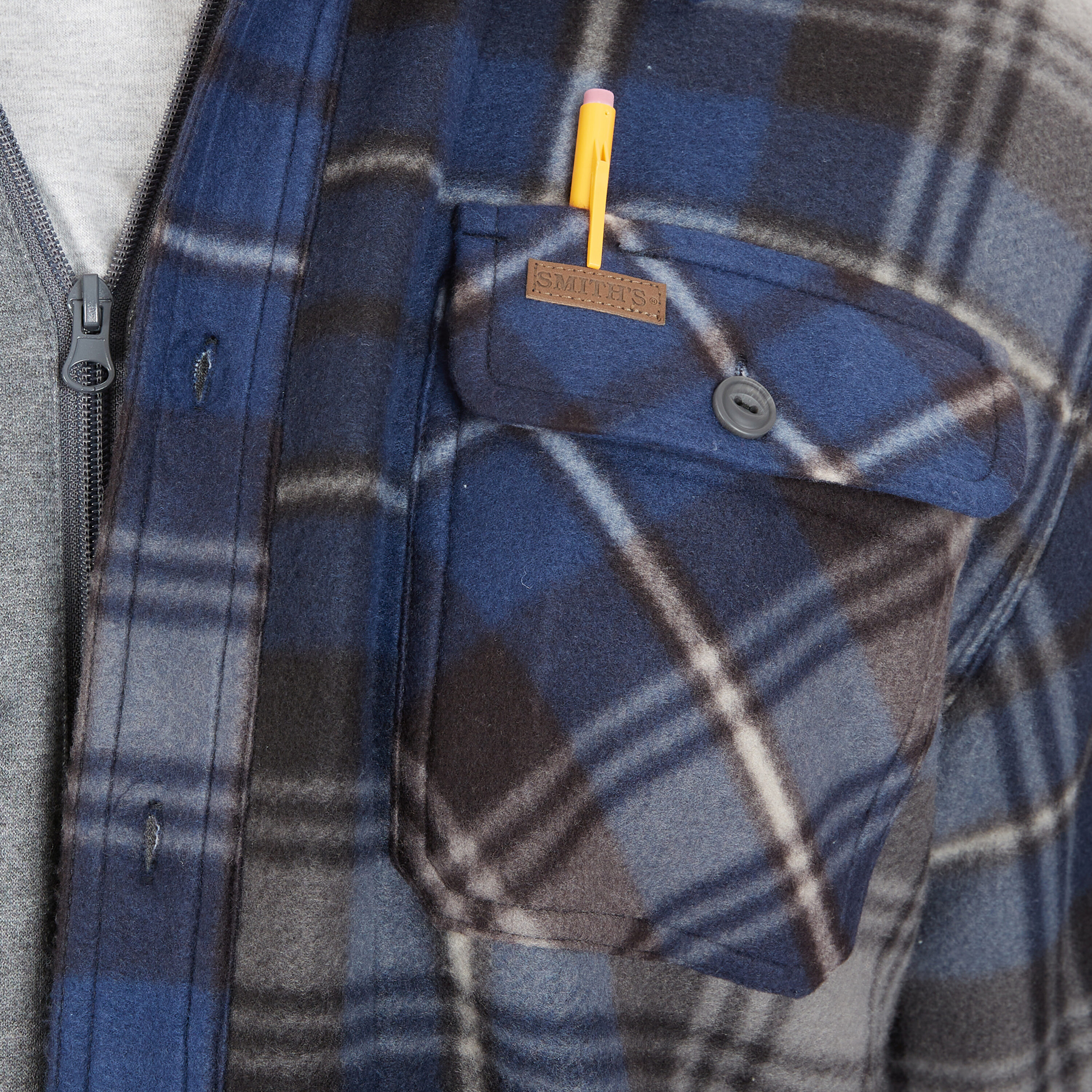 Chamarra de Trabajo Acolchada con Capucha para Hombre en Azul Marino/Gris-368 de Smith's Workwear (2XL)