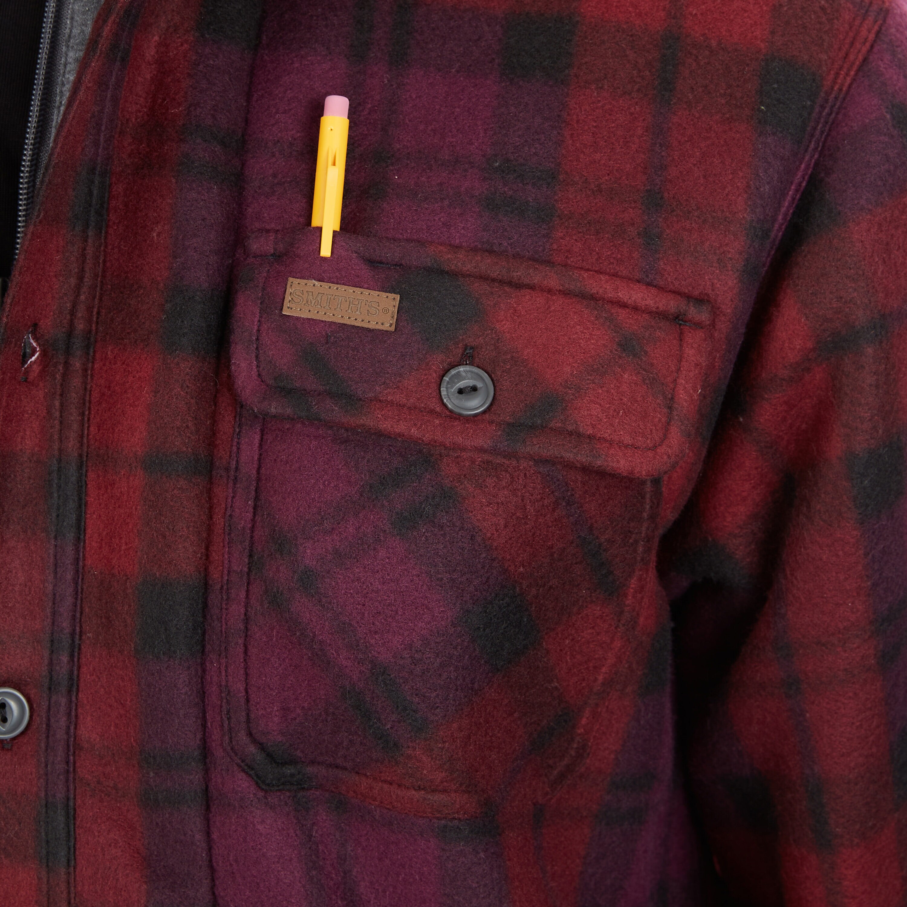 Chamarra de Trabajo Acolchada con Capucha en Borgoña para Hombres de Smith's Workwear (2XL)