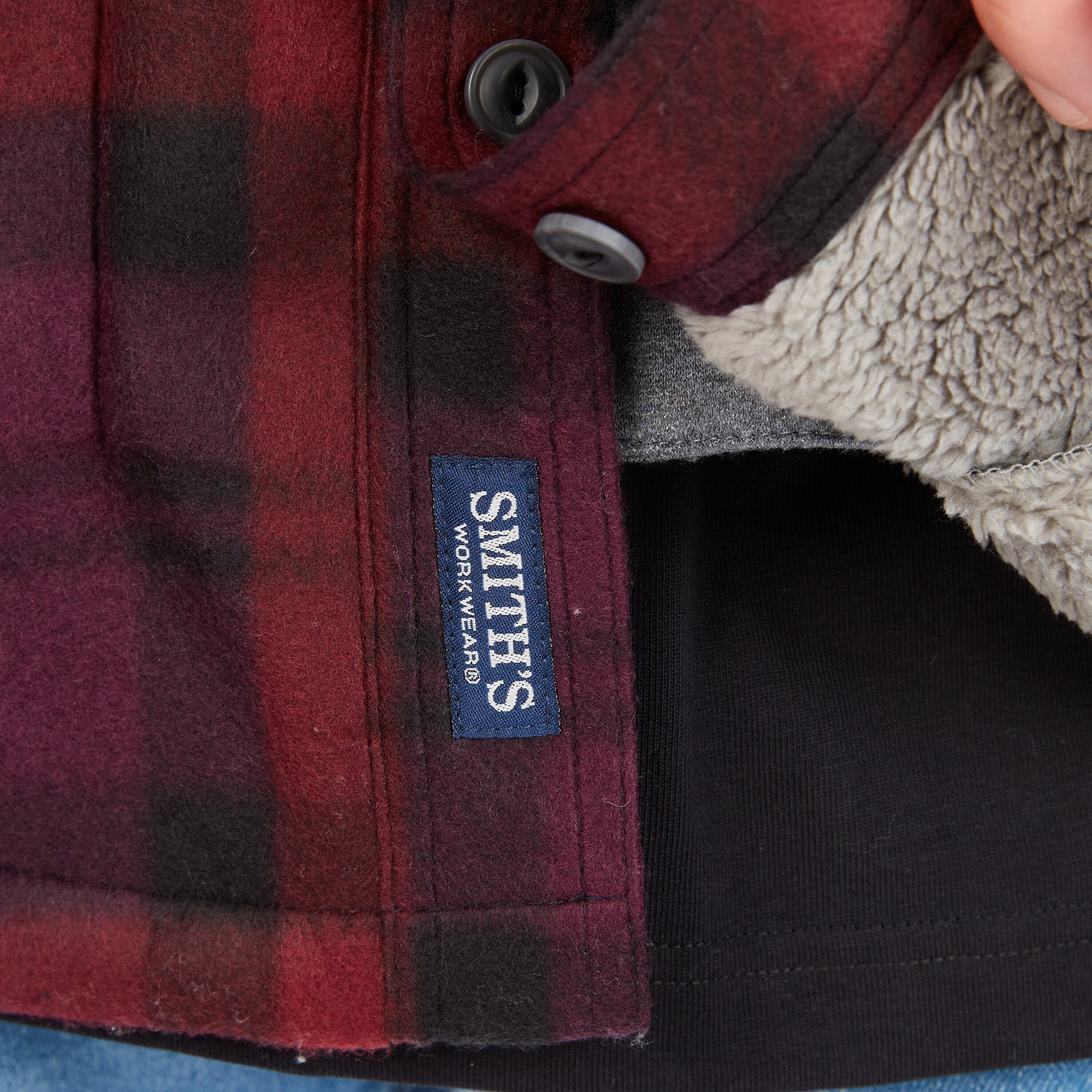 Chamarra de Trabajo Acolchada con Capucha en Borgoña para Hombres de Smith's Workwear (2XL)