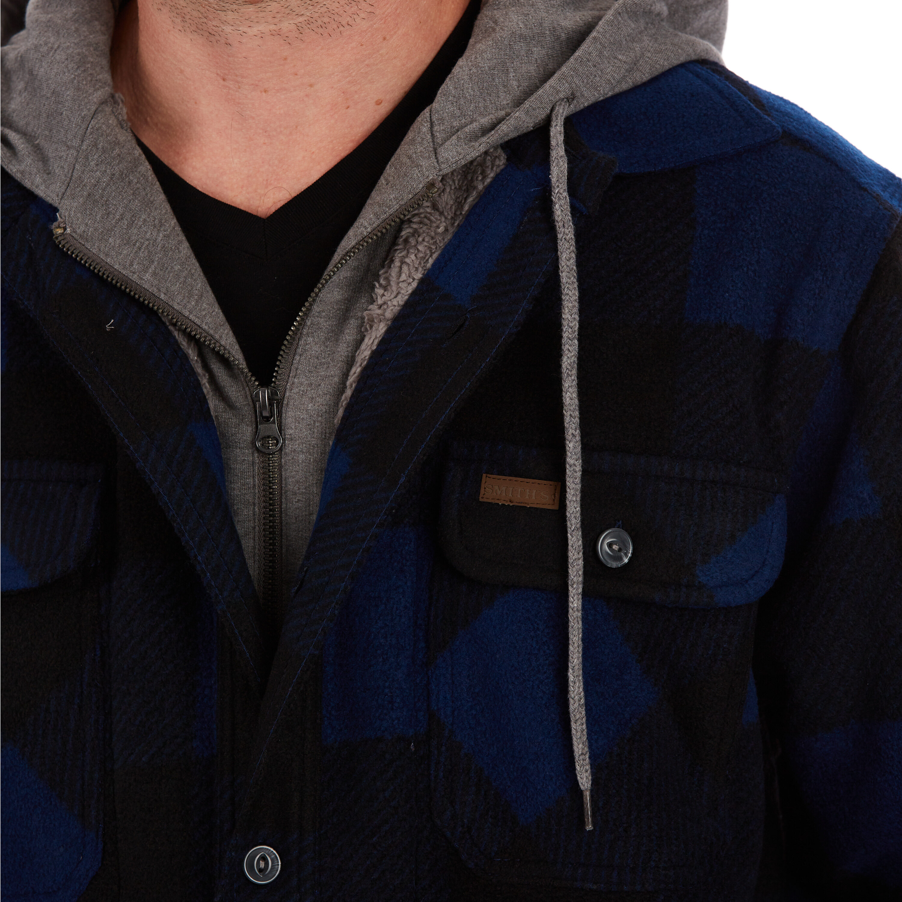 Chamarra de trabajo aislada con capucha en azul/negro para hombres de Smith's Workwear (2XL)
