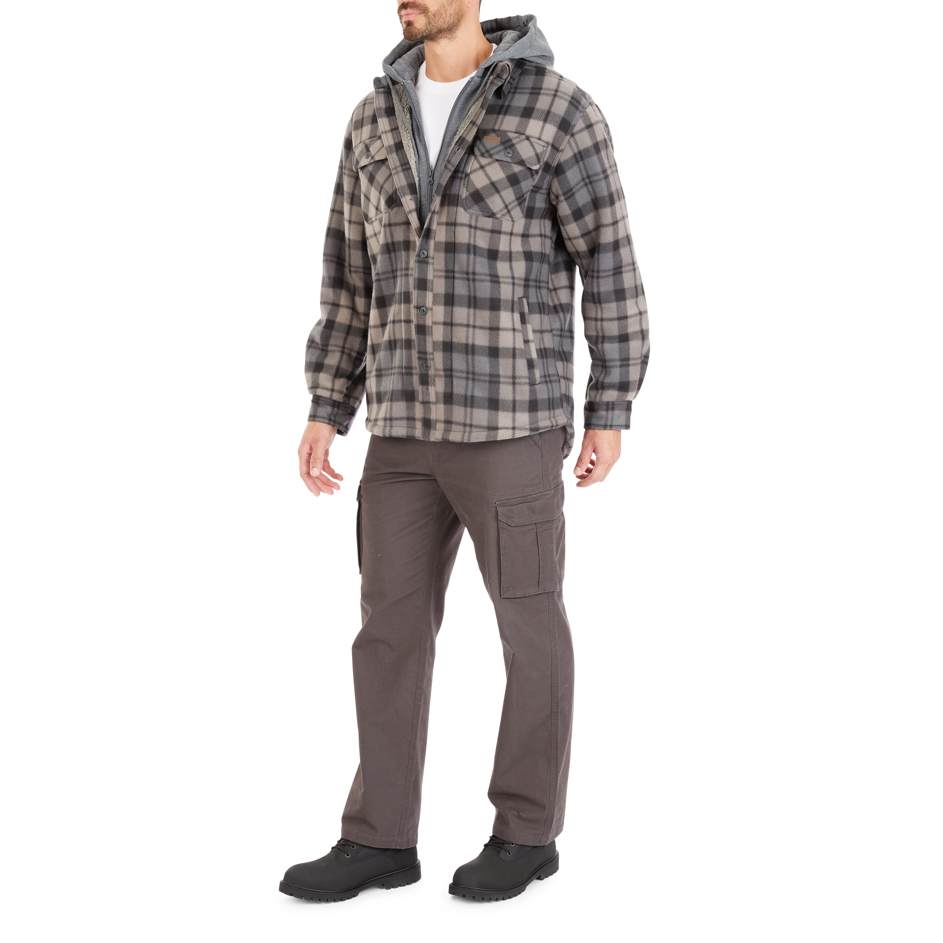Chamarra de trabajo aislada con capucha de poliéster negro/gris para hombre de Smith's Workwear (2XL)