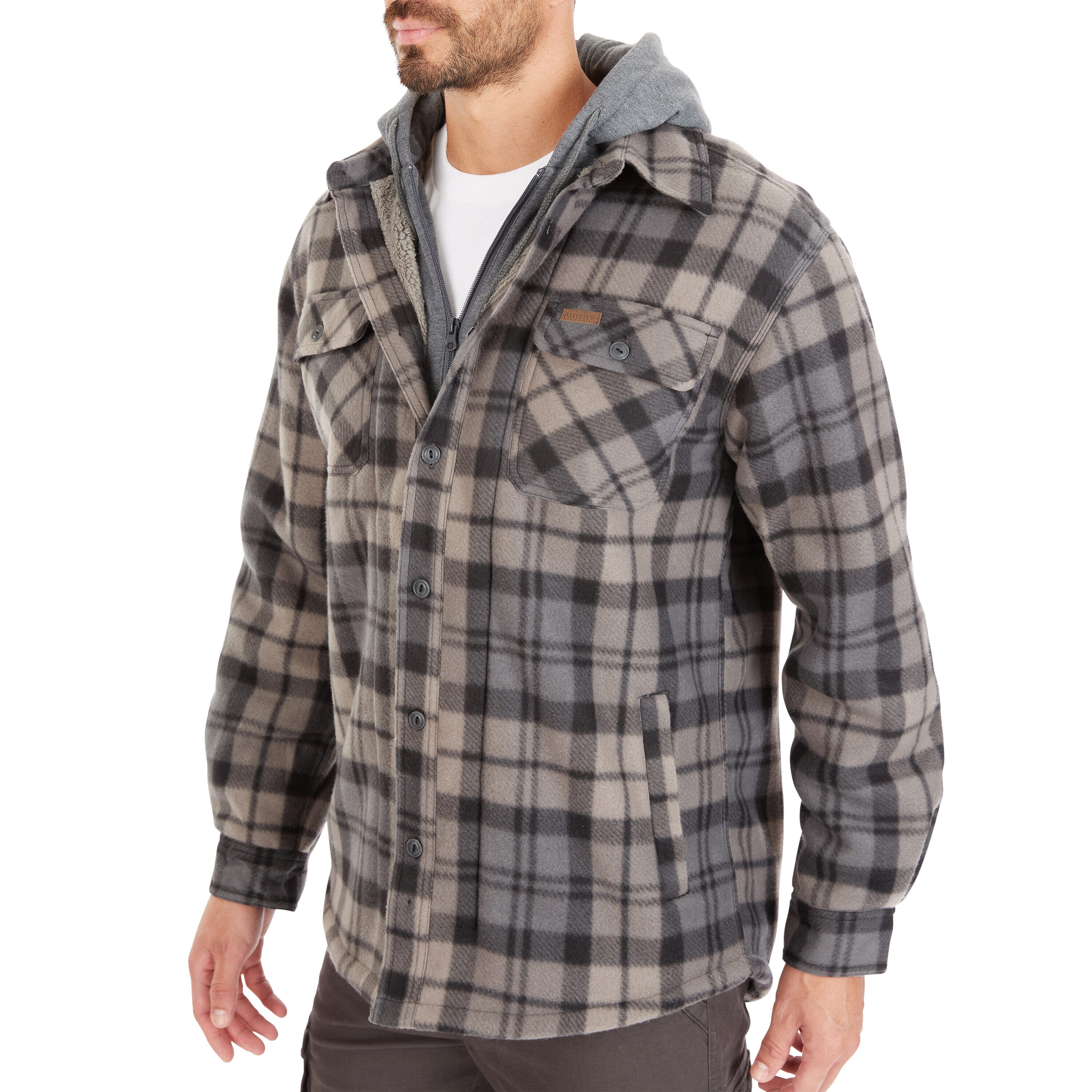 Chamarra de trabajo aislada con capucha de poliéster negro/gris para hombre de Smith's Workwear (2XL)