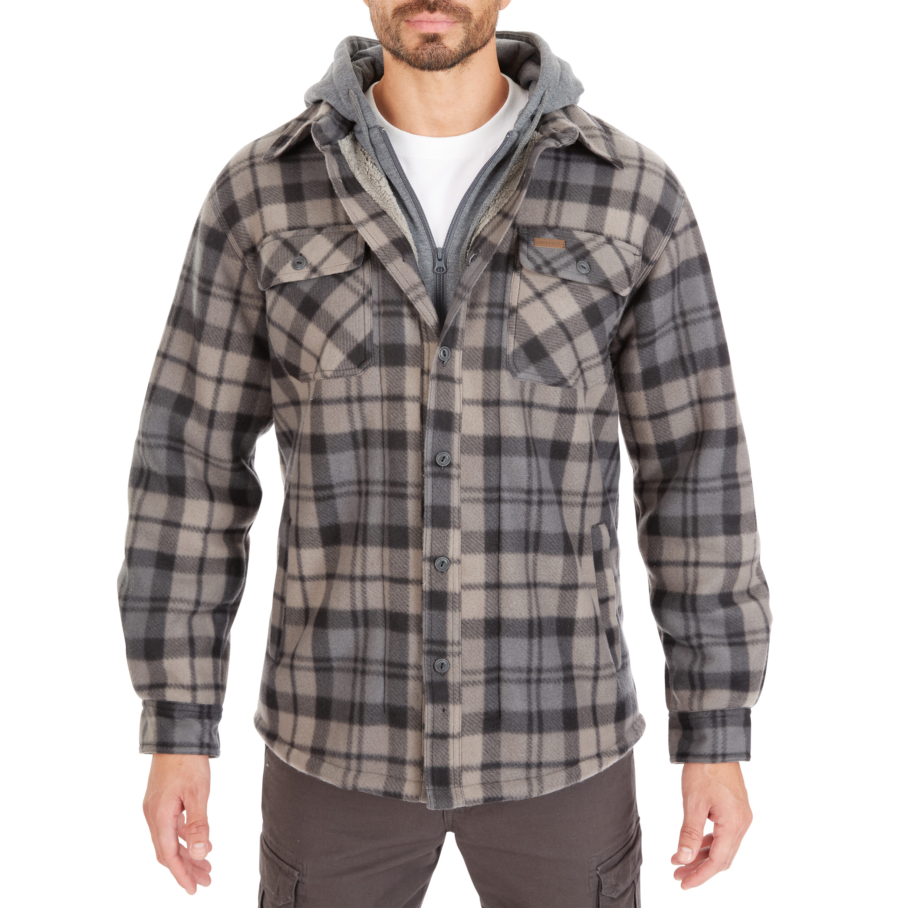Chamarra de trabajo aislada con capucha de poliéster negro/gris para hombre de Smith's Workwear (2XL)