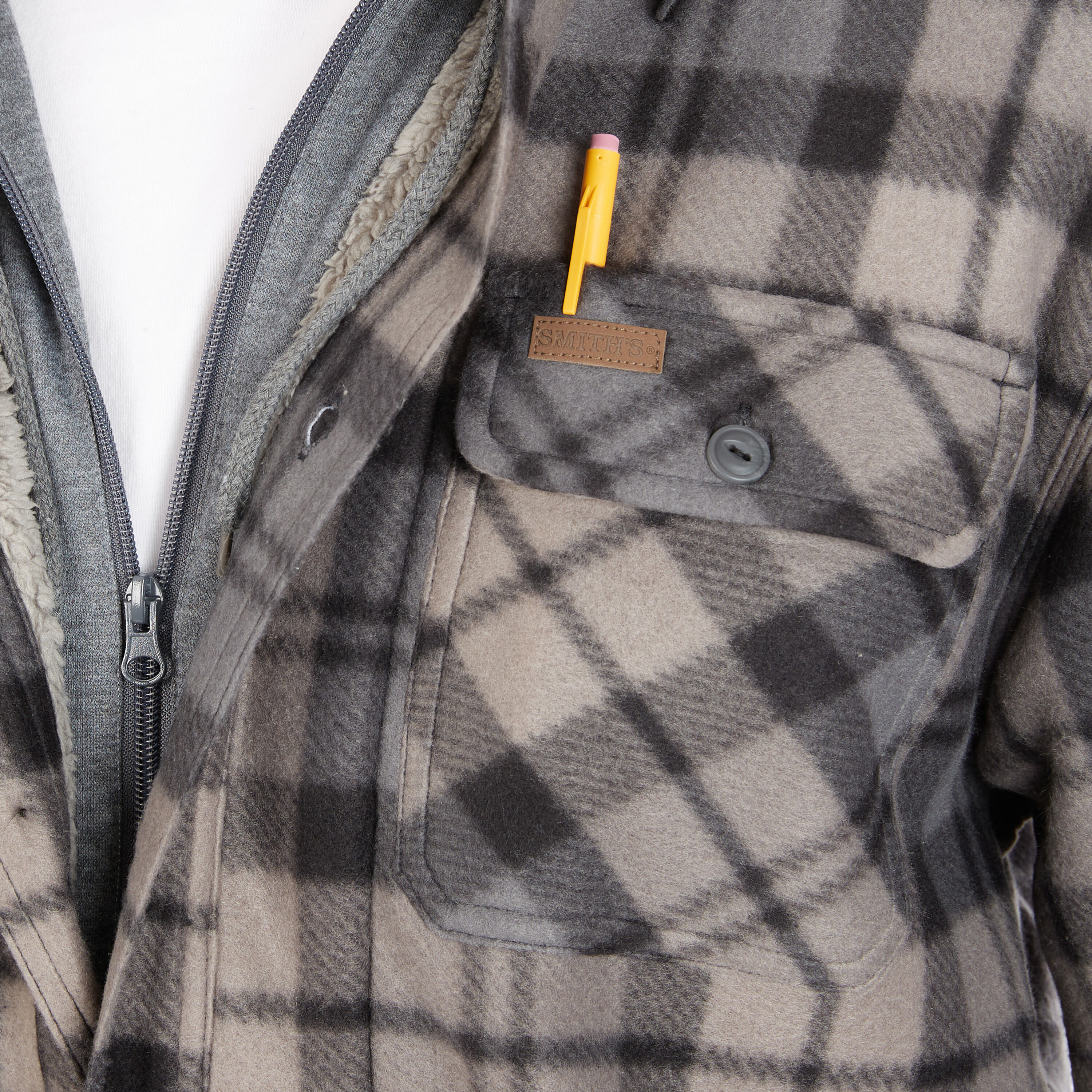 Chamarra de trabajo aislada con capucha de poliéster negro/gris para hombre de Smith's Workwear (2XL)