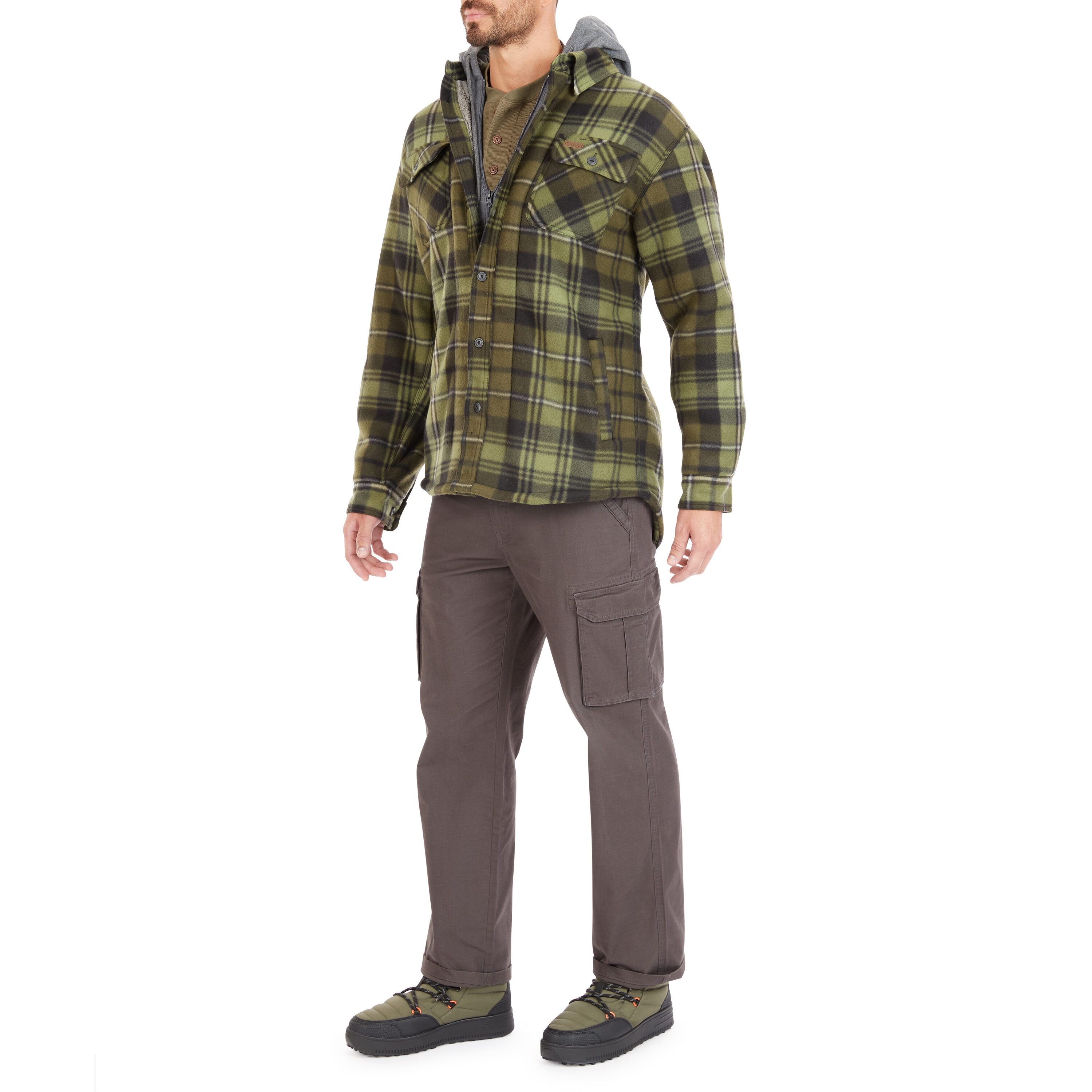 Chamarra de trabajo con capucha y aislante en verde/negro para hombre de Smith's Workwear (2XL) - S3215FC2-OBK-2XL