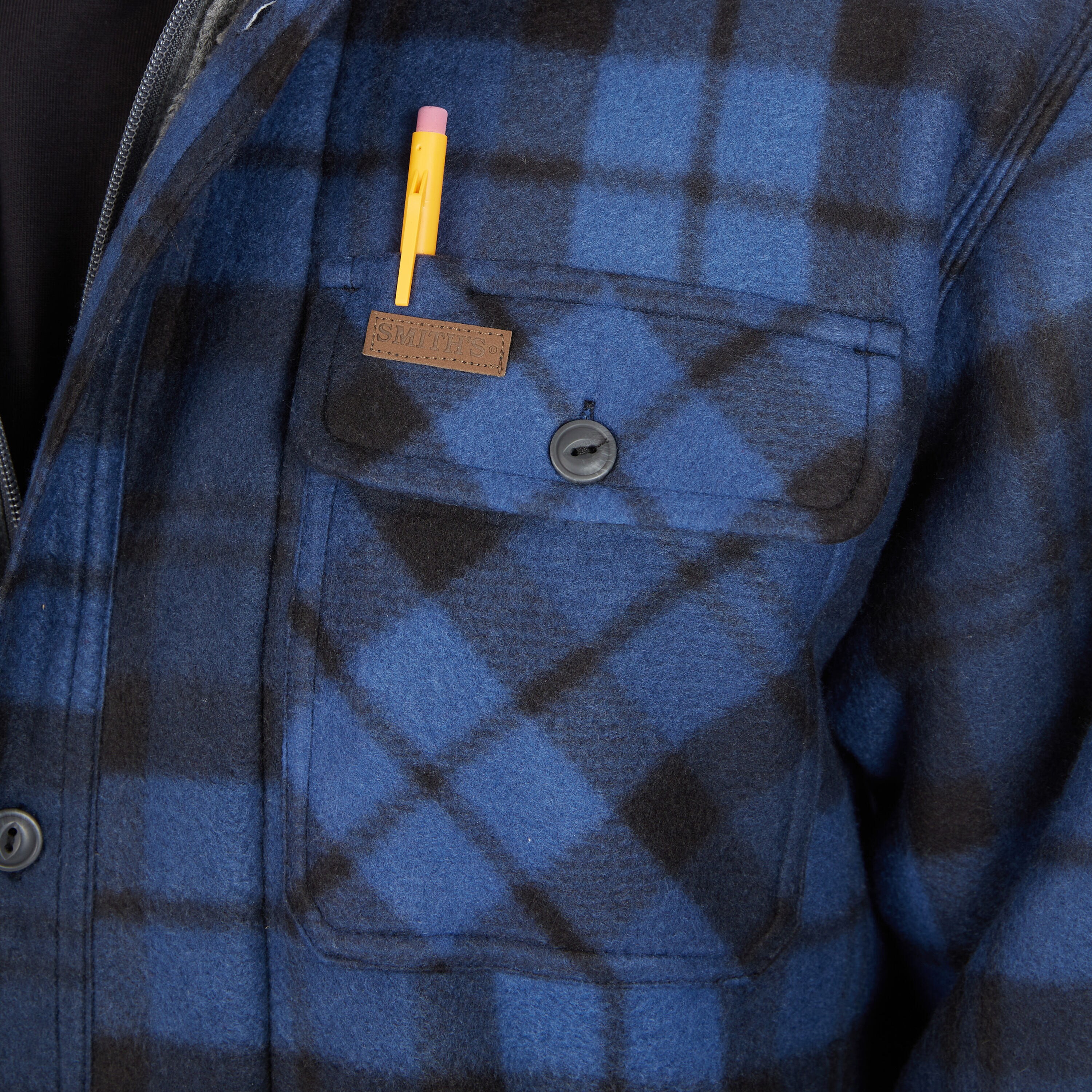 Chamarra de trabajo con capucha Smith's Workwear para hombre en color azul marino, aislante de poliéster (talla 2XL)