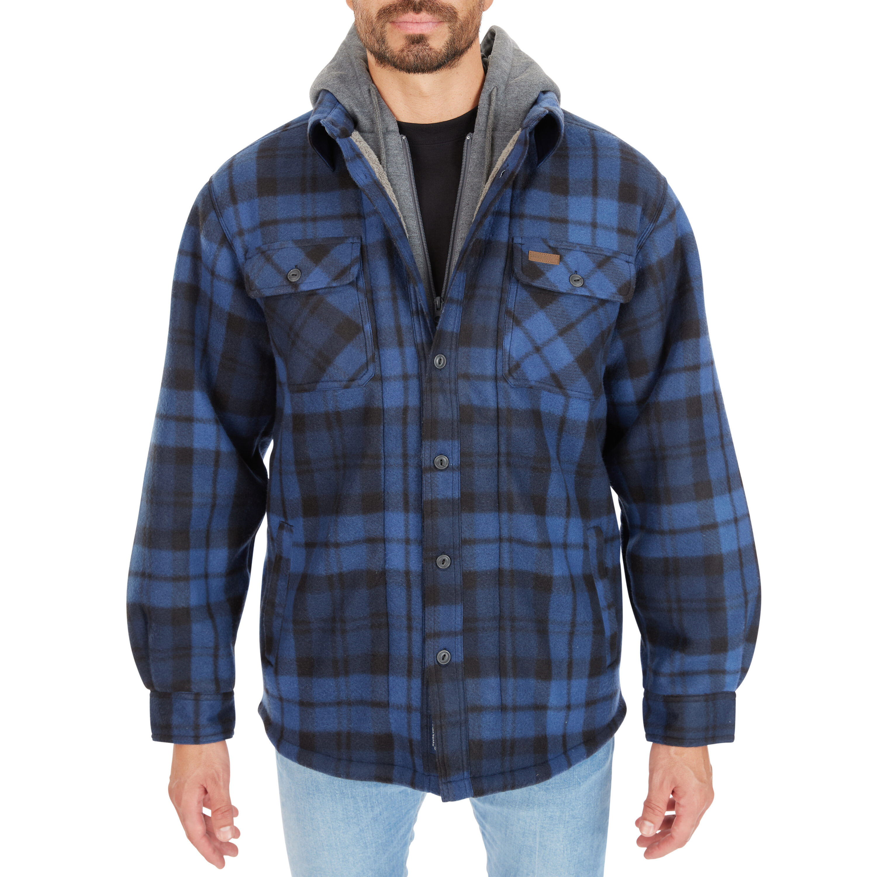 Chamarra de trabajo con capucha Smith's Workwear para hombre en color azul marino, aislante de poliéster (talla 2XL)