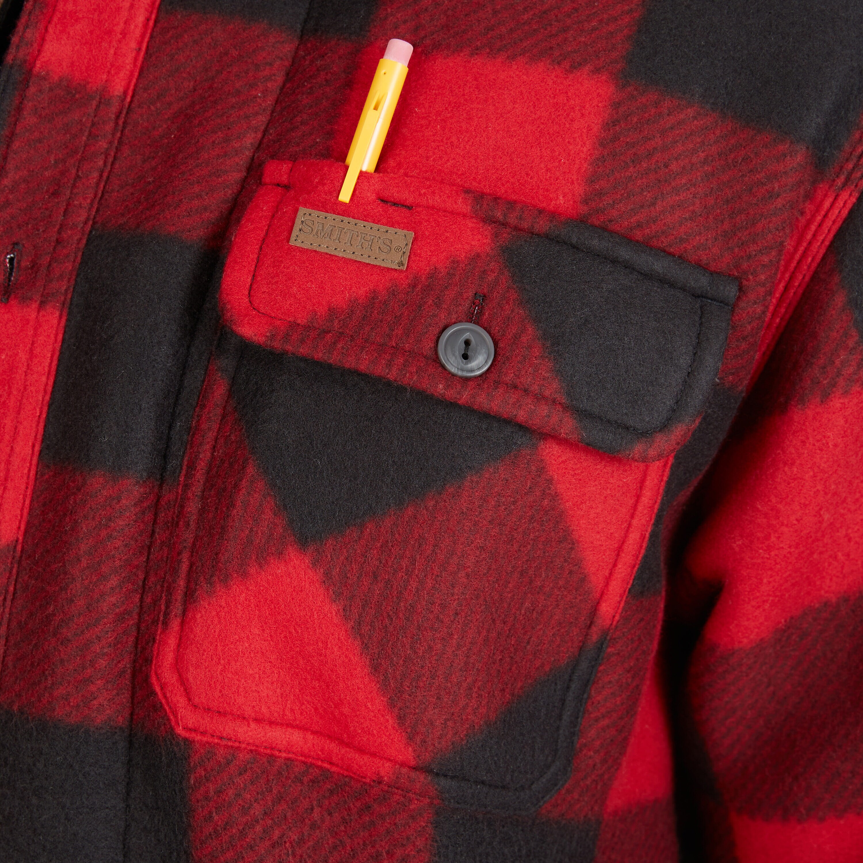 Chamarra de trabajo aislada con capucha de poliéster rojo/negro para hombre de Smith's Workwear (2XL)