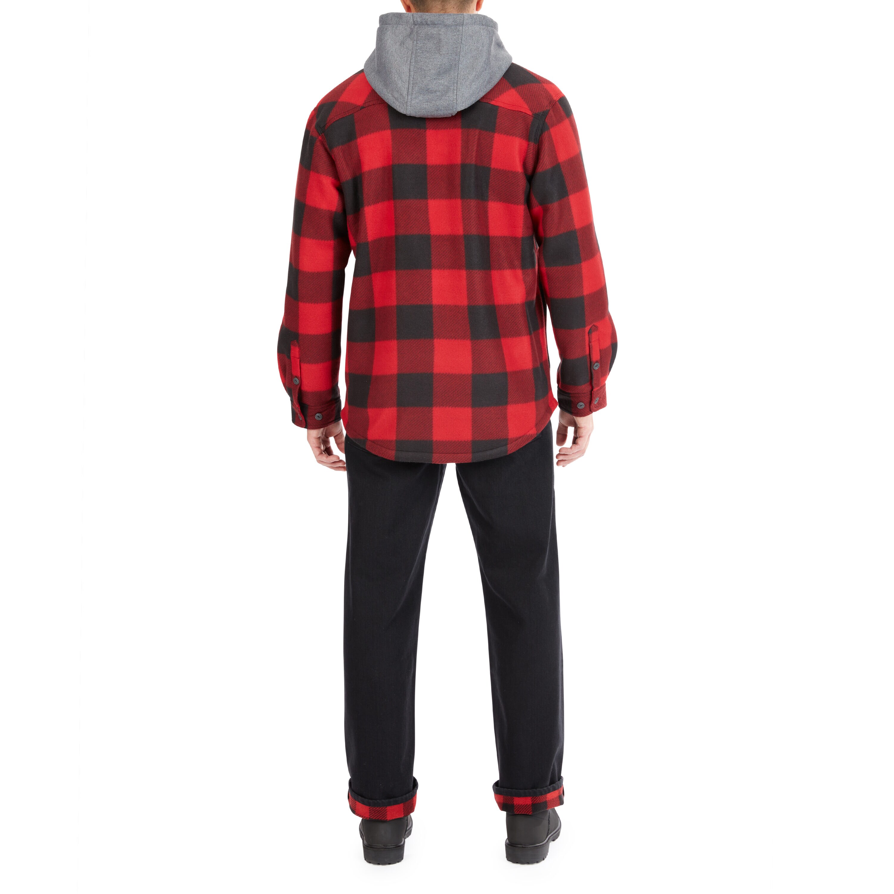 Chamarra de trabajo aislada con capucha de poliéster rojo/negro para hombre de Smith's Workwear (2XL)