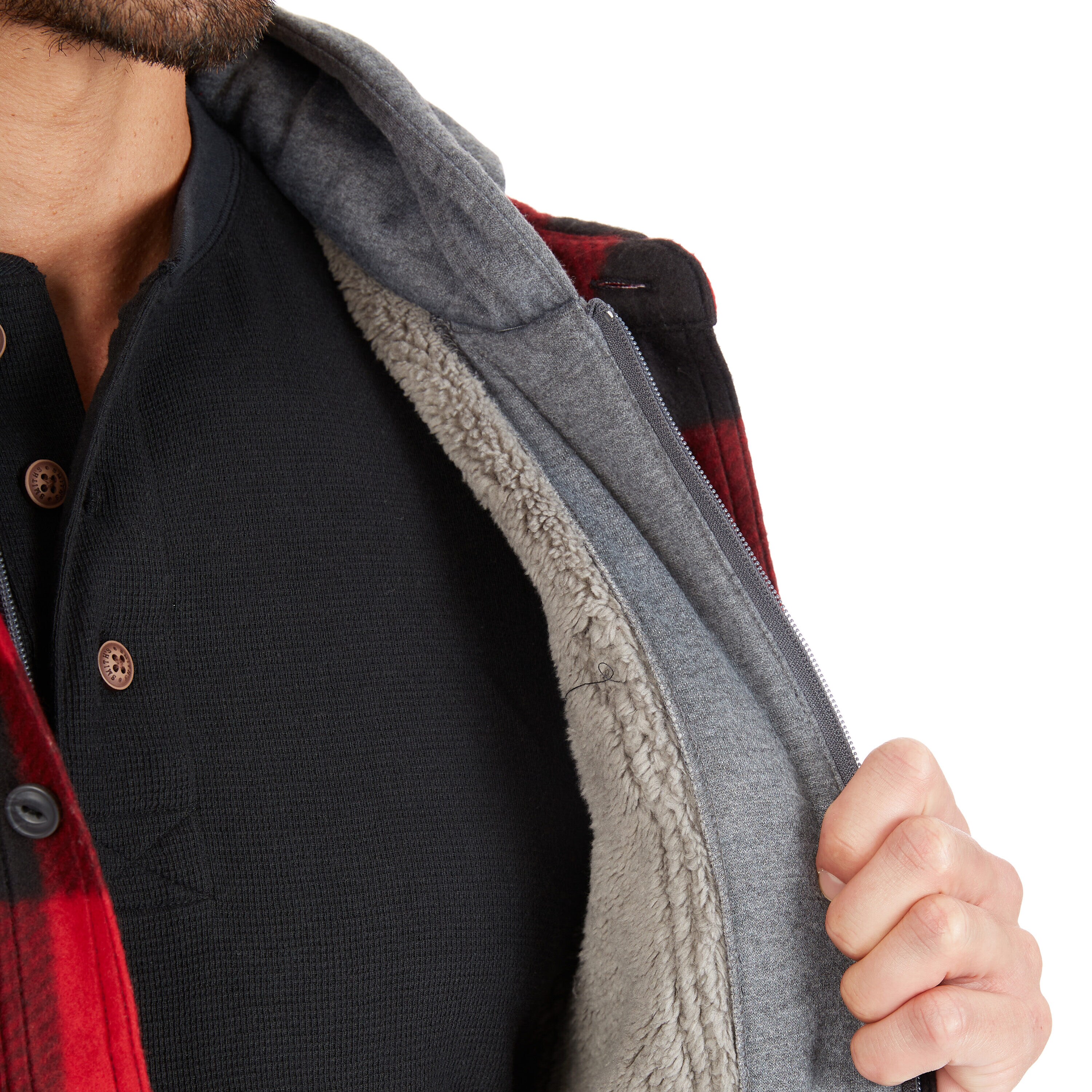 Chamarra de trabajo aislada con capucha de poliéster rojo/negro para hombre de Smith's Workwear (2XL)