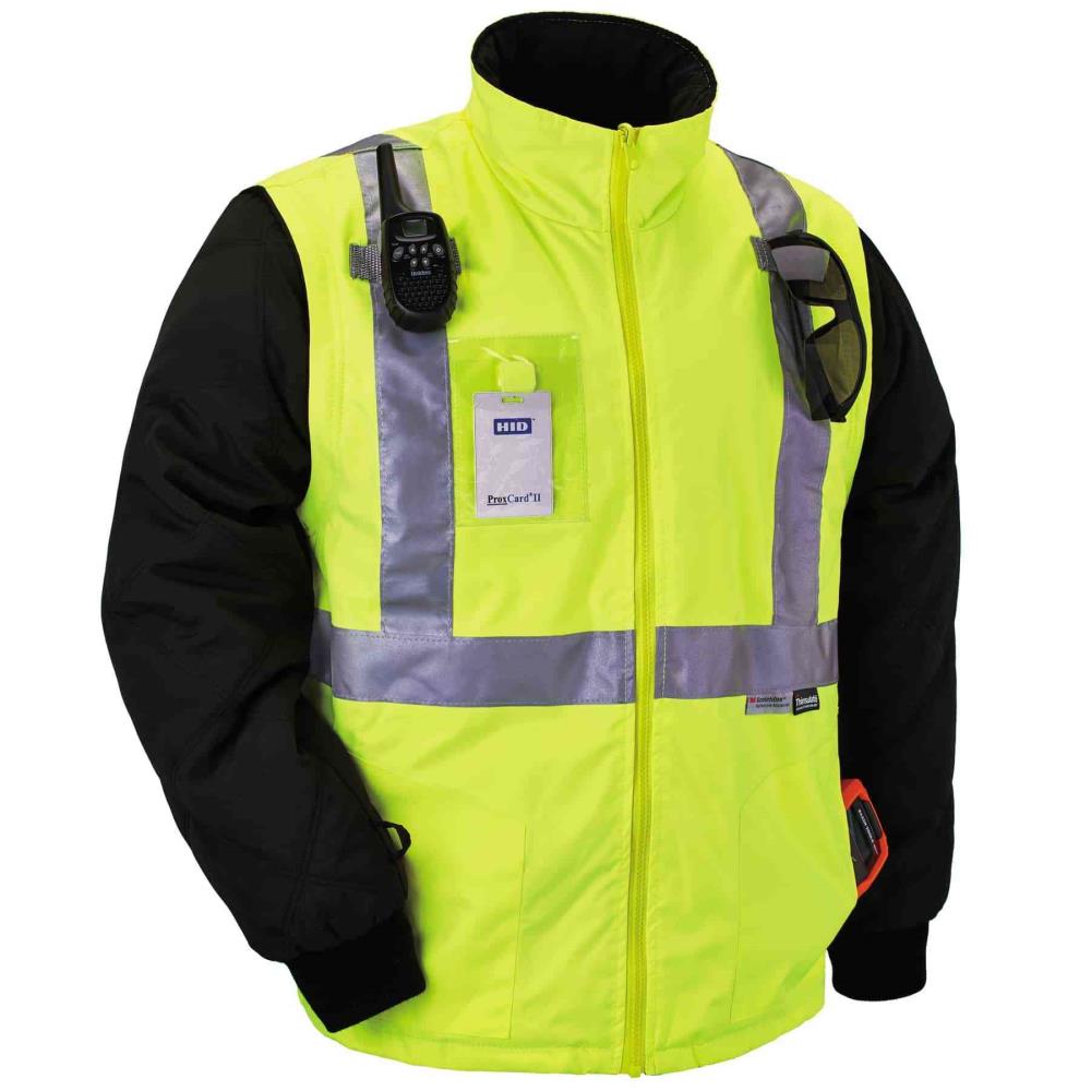 Chamarra de trabajo aislada con capucha en color limón para adultos unisex GloWear (3XL) 25497