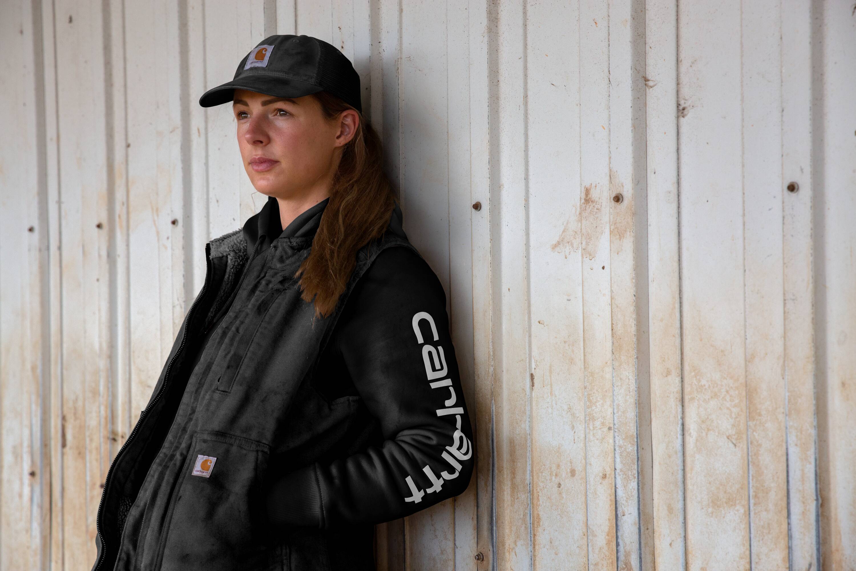 Chaleco Acolchado de Poliéster Negro para Mujer Carhartt Talla Extra Grande