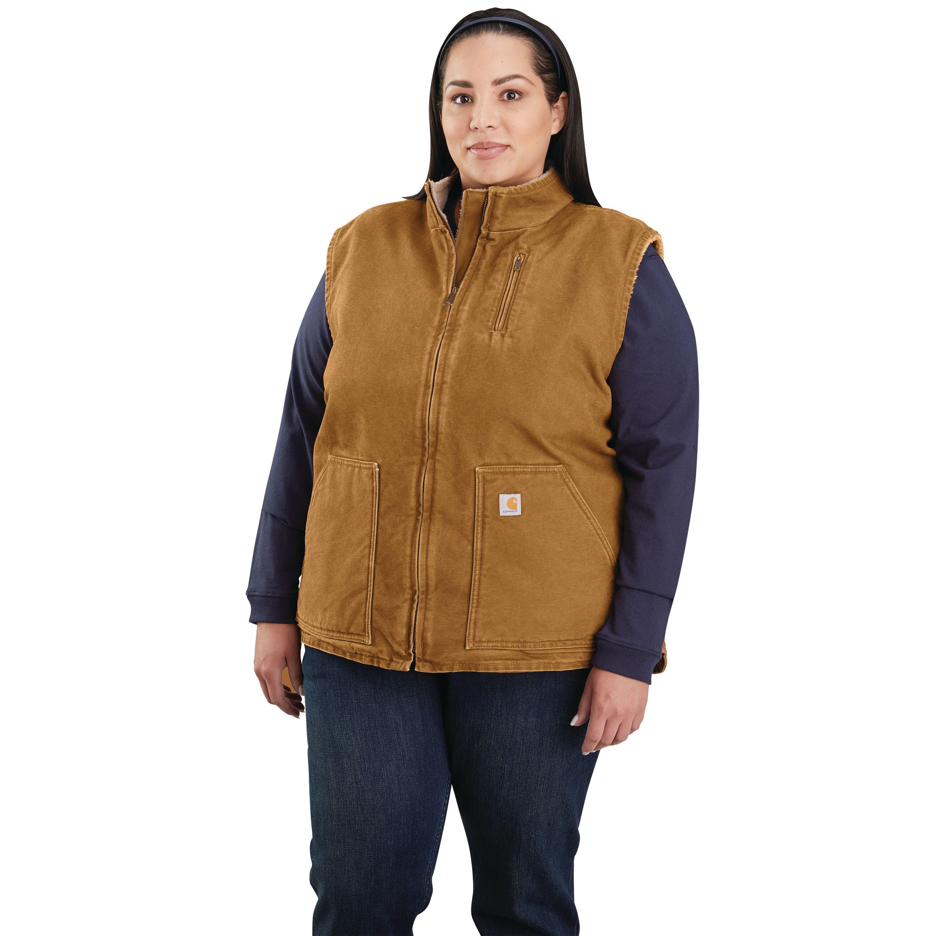 Chaleco Acolchado de Mujer en Poliéster Café Carhartt Talla Extra Grande