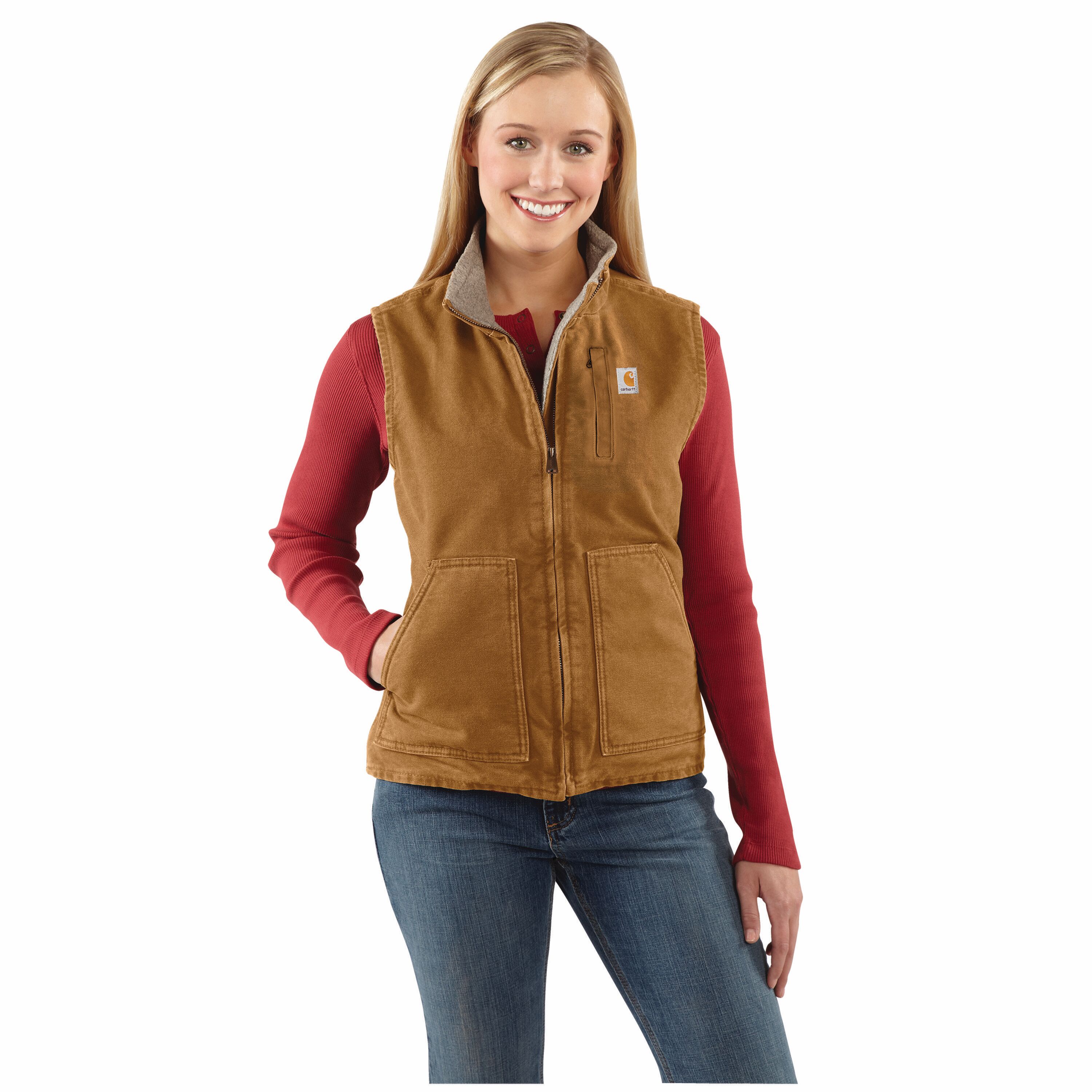 Chaleco Acolchado de Mujer en Poliéster Café Carhartt Talla Extra Grande