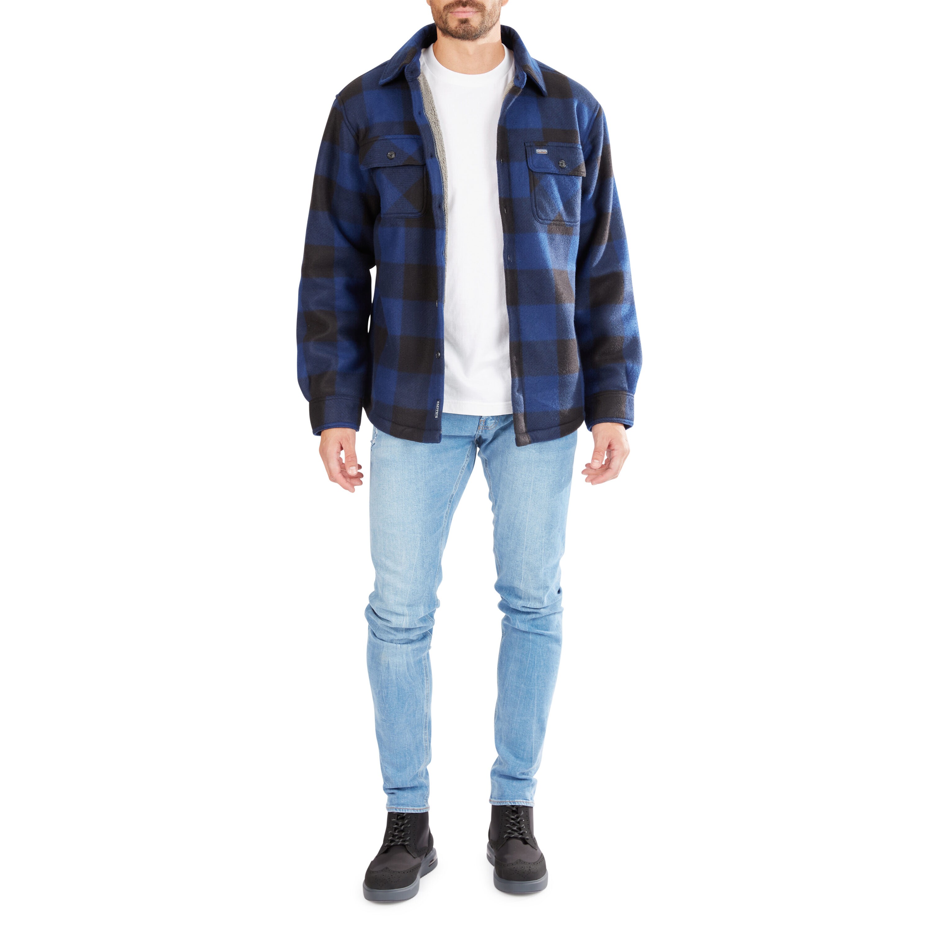 Ropa de trabajo para hombre en azul/negro con forro de poliéster aislado (talla mediana) S4564-AZ/NG-M