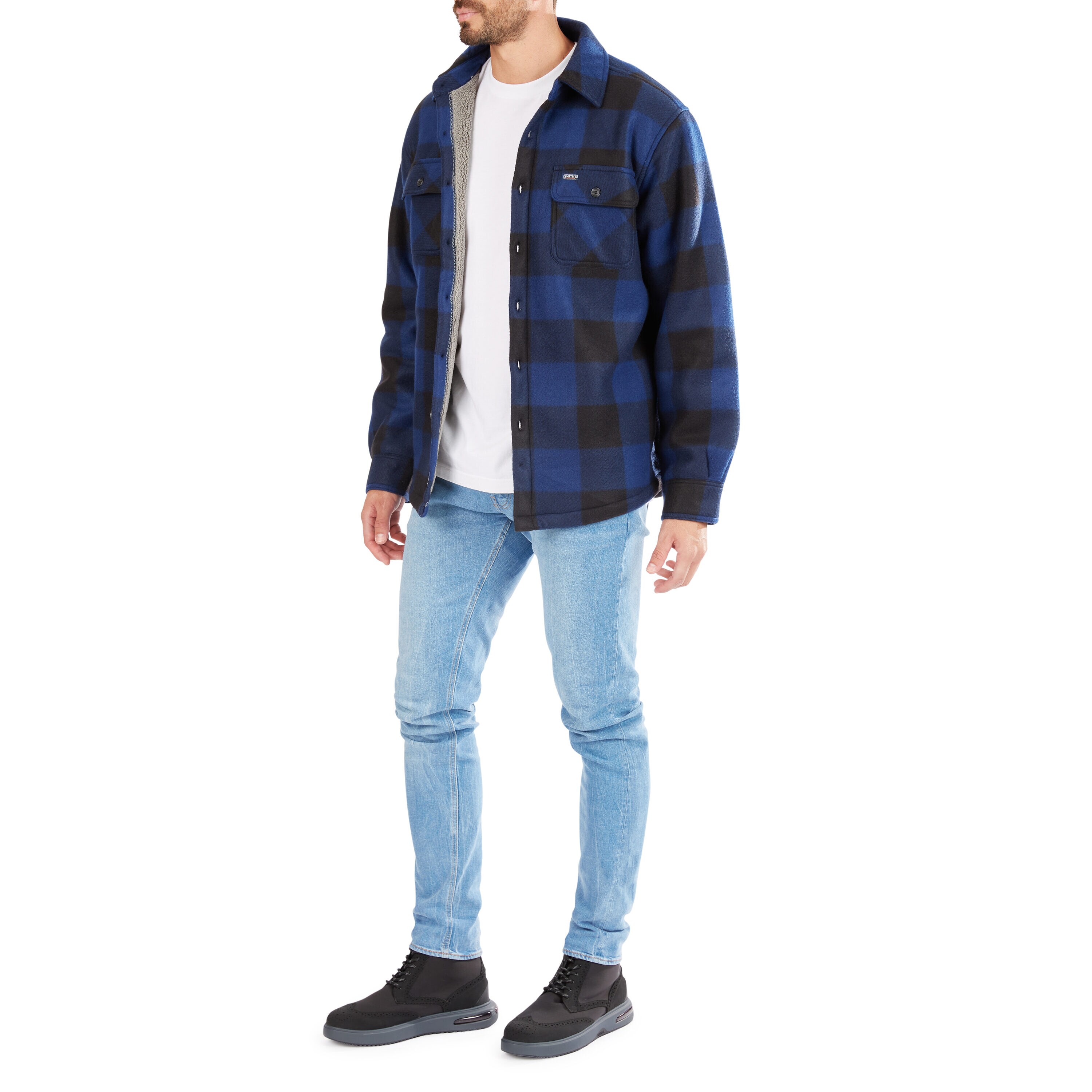 Ropa de trabajo para hombre en azul/negro con forro de poliéster aislado (talla mediana) S4564-AZ/NG-M