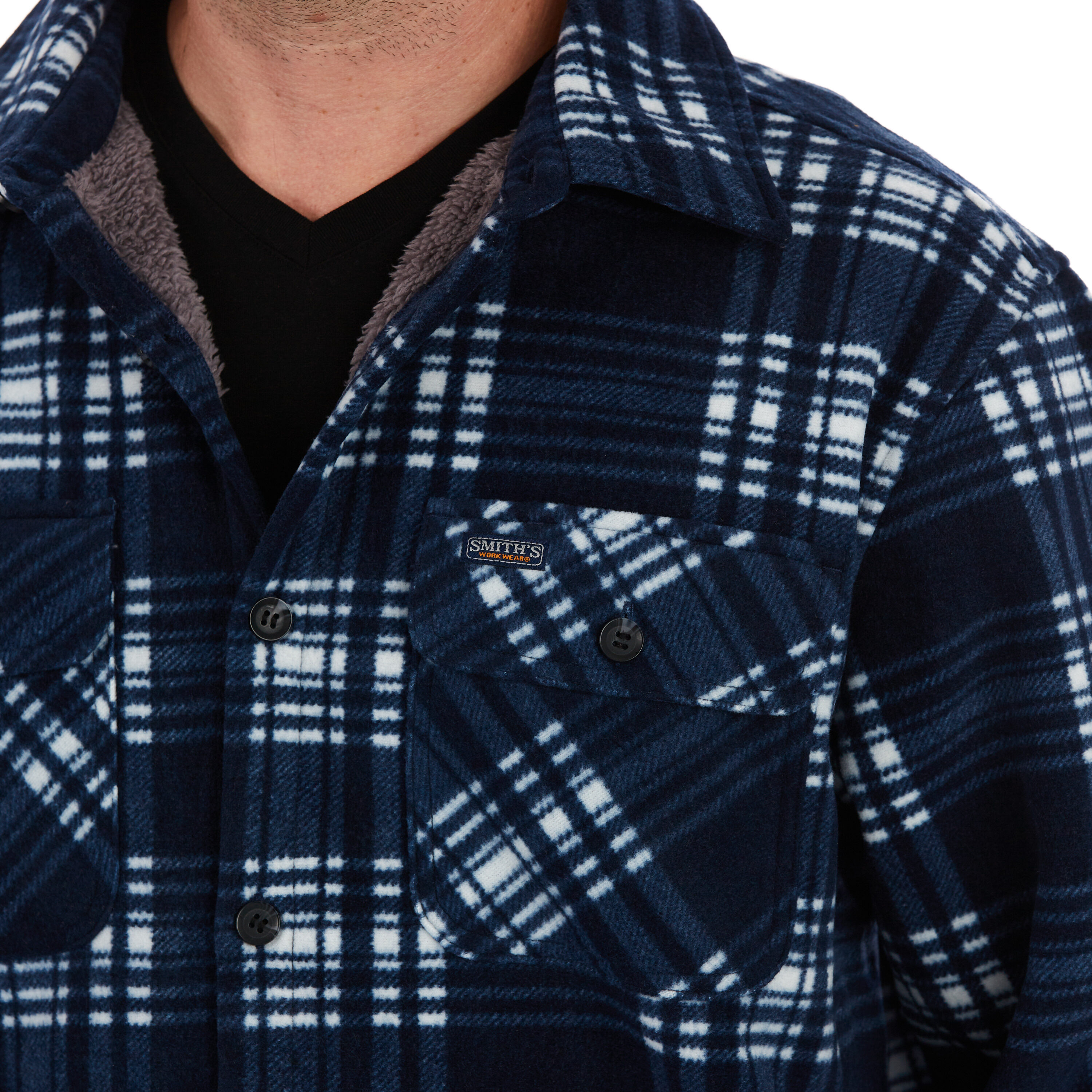Ropa de trabajo para hombre en azul marino/blanco con forro de poliéster aislado (talla mediana) S4564-NW-M