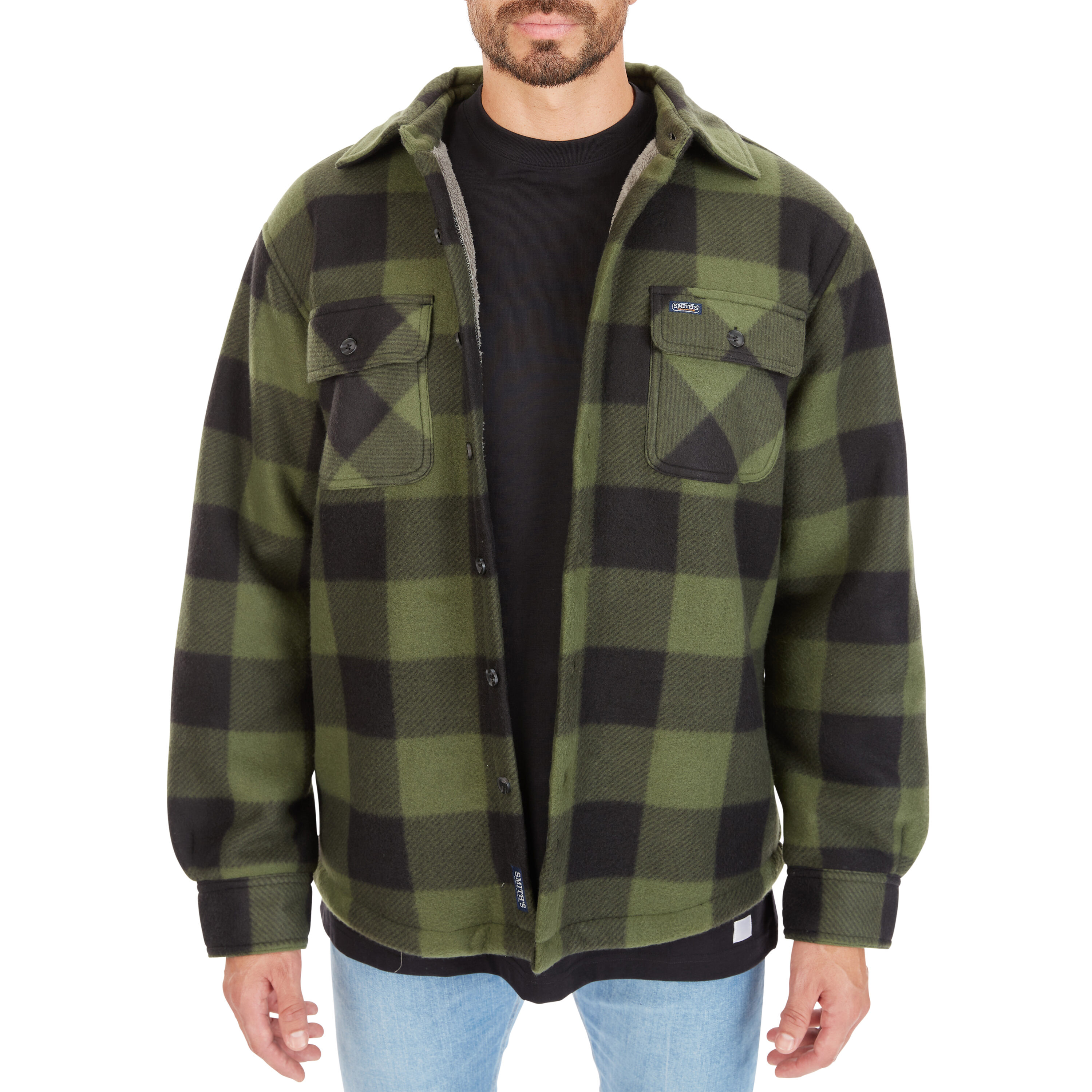 Ropa de trabajo Smith para hombre, verde/negro-503, forro polar de poliéster aislado (Mediano) S4564-OB-M