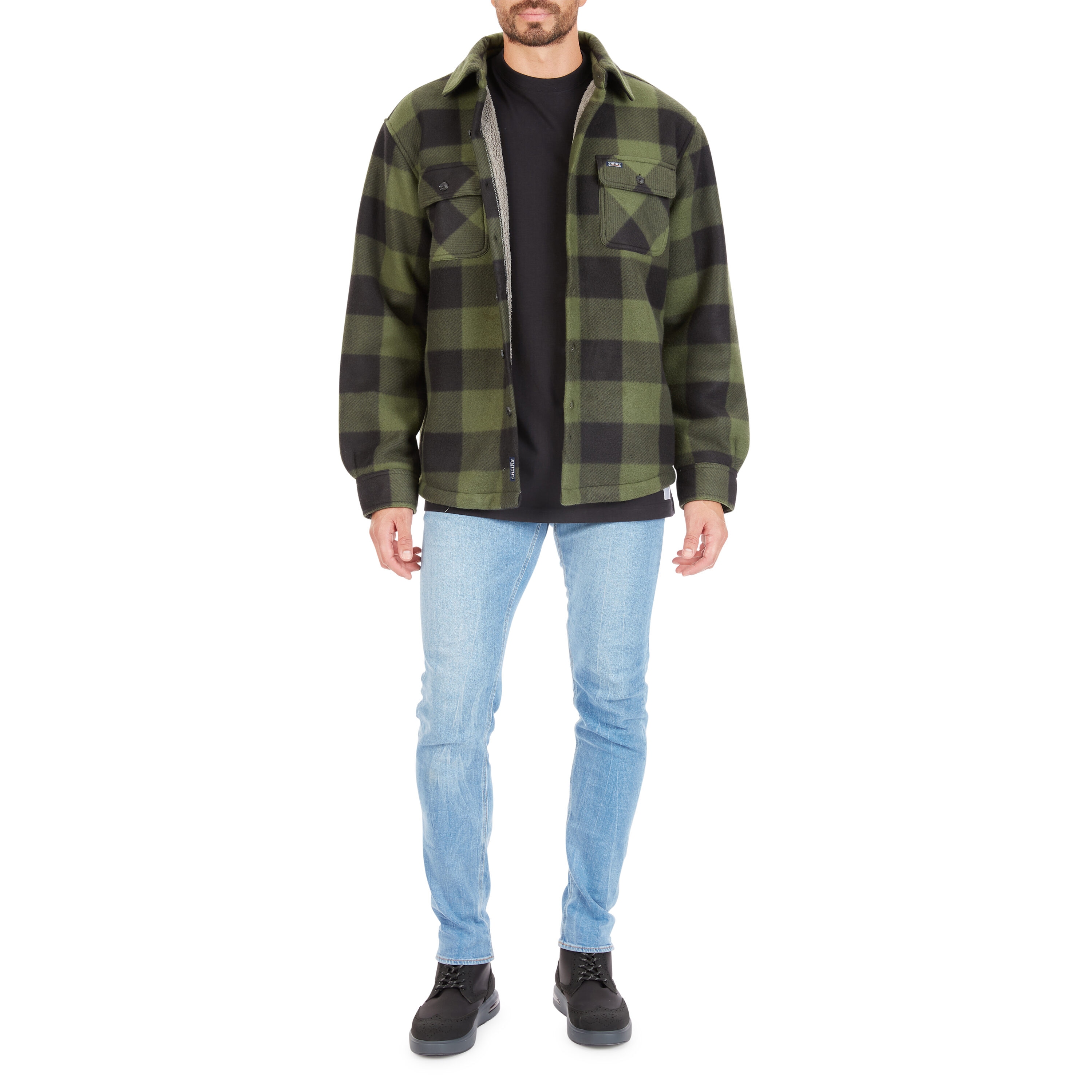 Ropa de trabajo Smith para hombre, verde/negro-503, forro polar de poliéster aislado (Mediano) S4564-OB-M