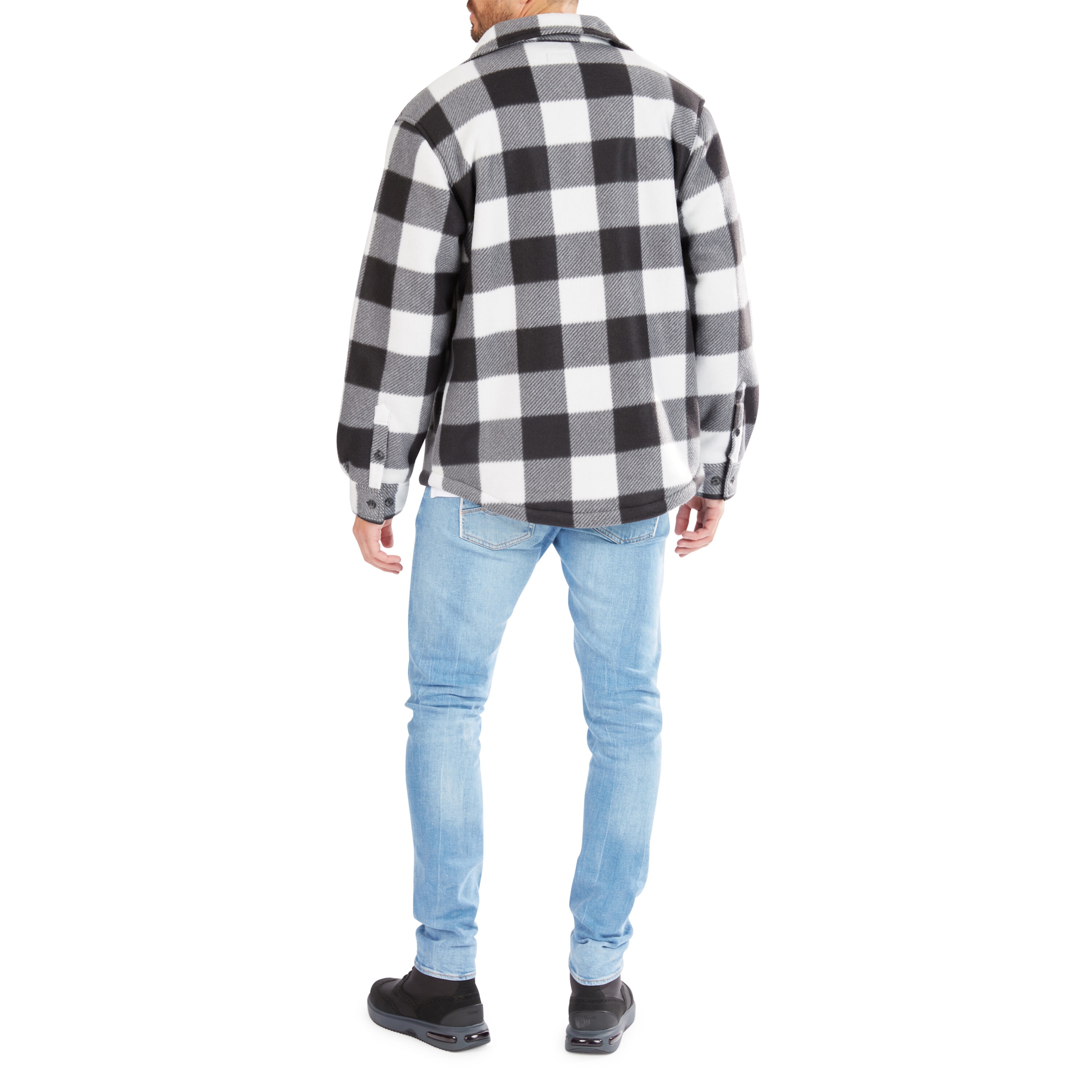 Ropa de Trabajo para Hombres de Smith en Blanco/Negro-503 de Poliéster con Forro de Lana Aislante (Mediano) S4564-WB-M
