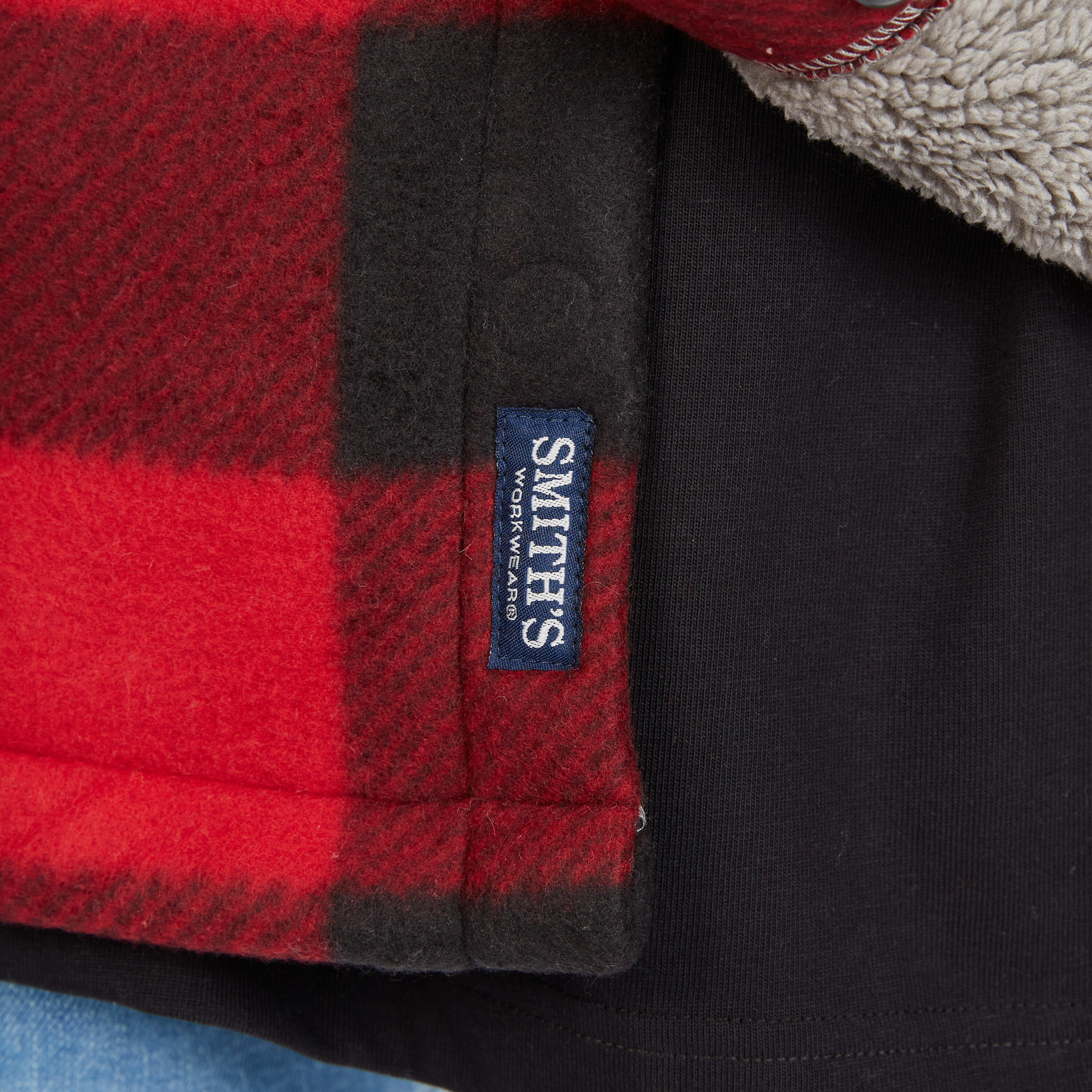 Ropa de trabajo para hombres de Smith en rojo y negro con forro de poliéster aislante y polar (talla mediana) S4564-RB-M