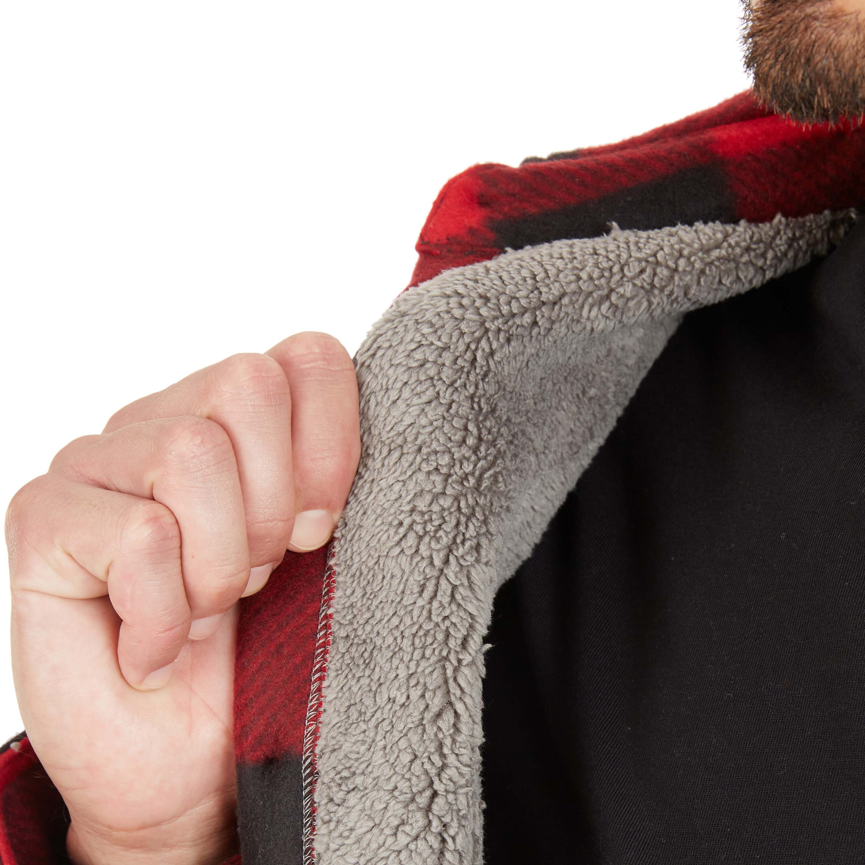 Ropa de trabajo para hombres de Smith en rojo y negro con forro de poliéster aislante y polar (talla mediana) S4564-RB-M