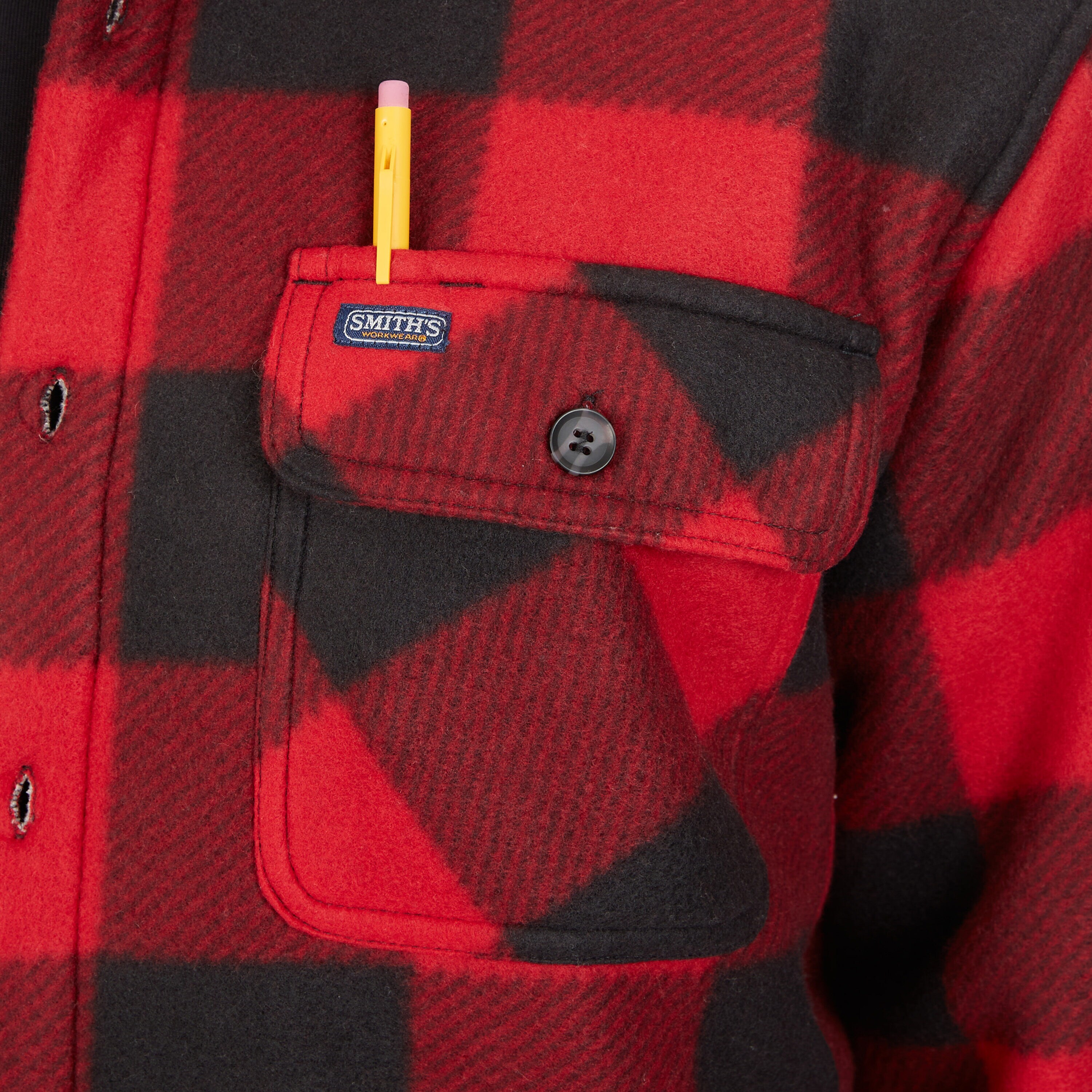 Ropa de trabajo para hombres de Smith en rojo y negro con forro de poliéster aislante y polar (talla mediana) S4564-RB-M