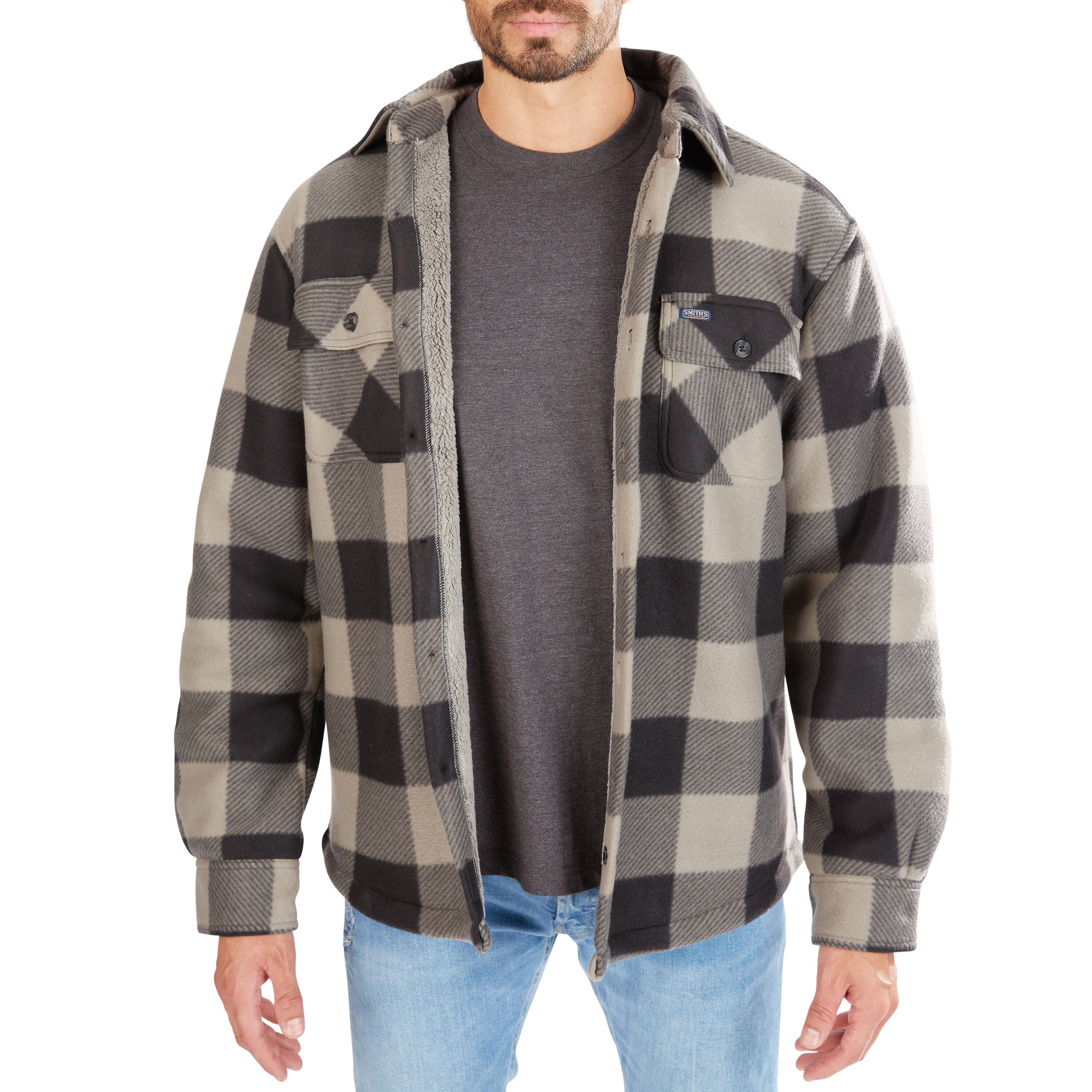 Ropa de trabajo para hombres de Smith en piedra/negro-503 de poliéster con forro aislante de polar (Mediano) S4564-STB-M