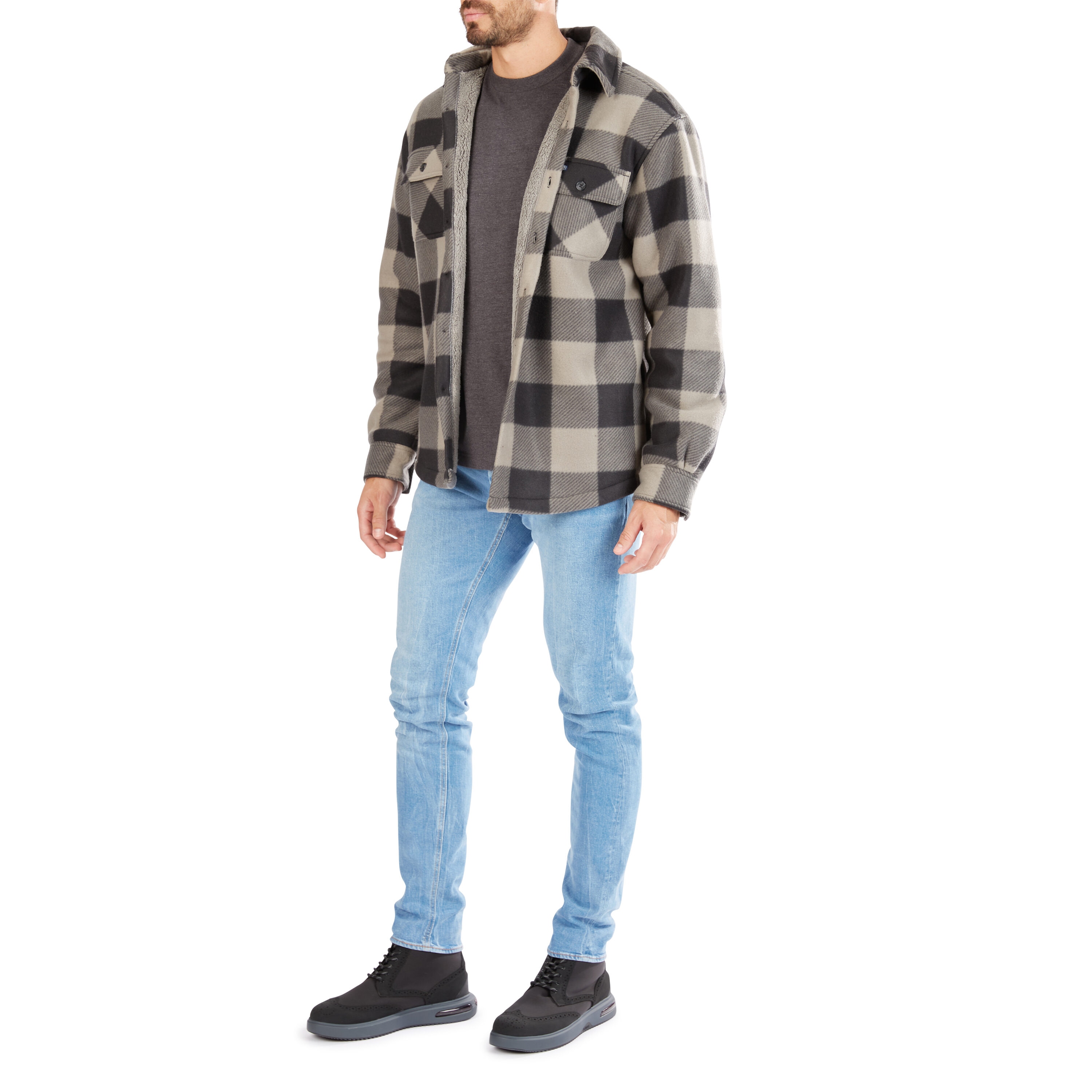 Ropa de trabajo para hombres de Smith en piedra/negro-503 de poliéster con forro aislante de polar (Mediano) S4564-STB-M
