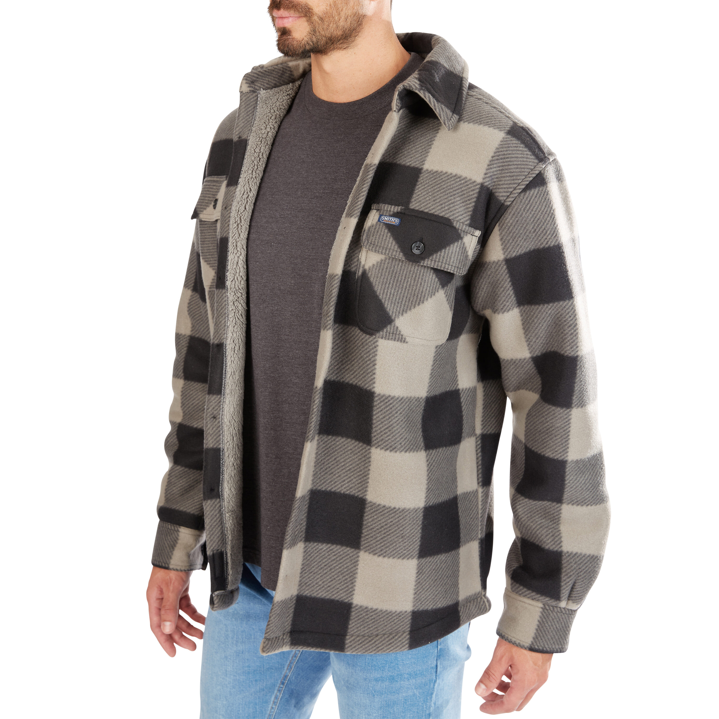 Ropa de trabajo para hombres de Smith en piedra/negro-503 de poliéster con forro aislante de polar (Mediano) S4564-STB-M