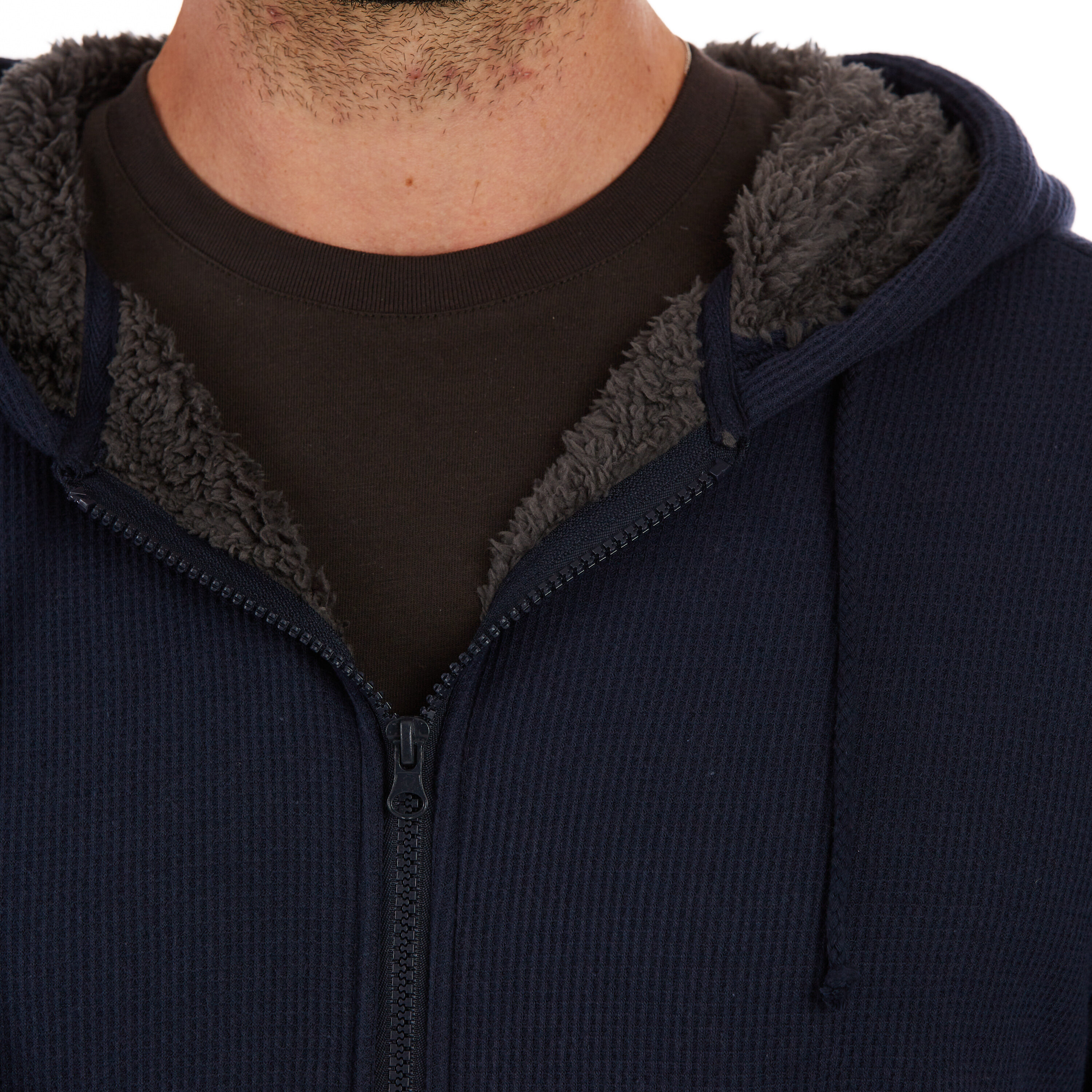 Chamarra de trabajo acolchada con capucha para hombre de Smith's Workwear en color azul marino de poliéster (Grande) S4659A-NAV-L