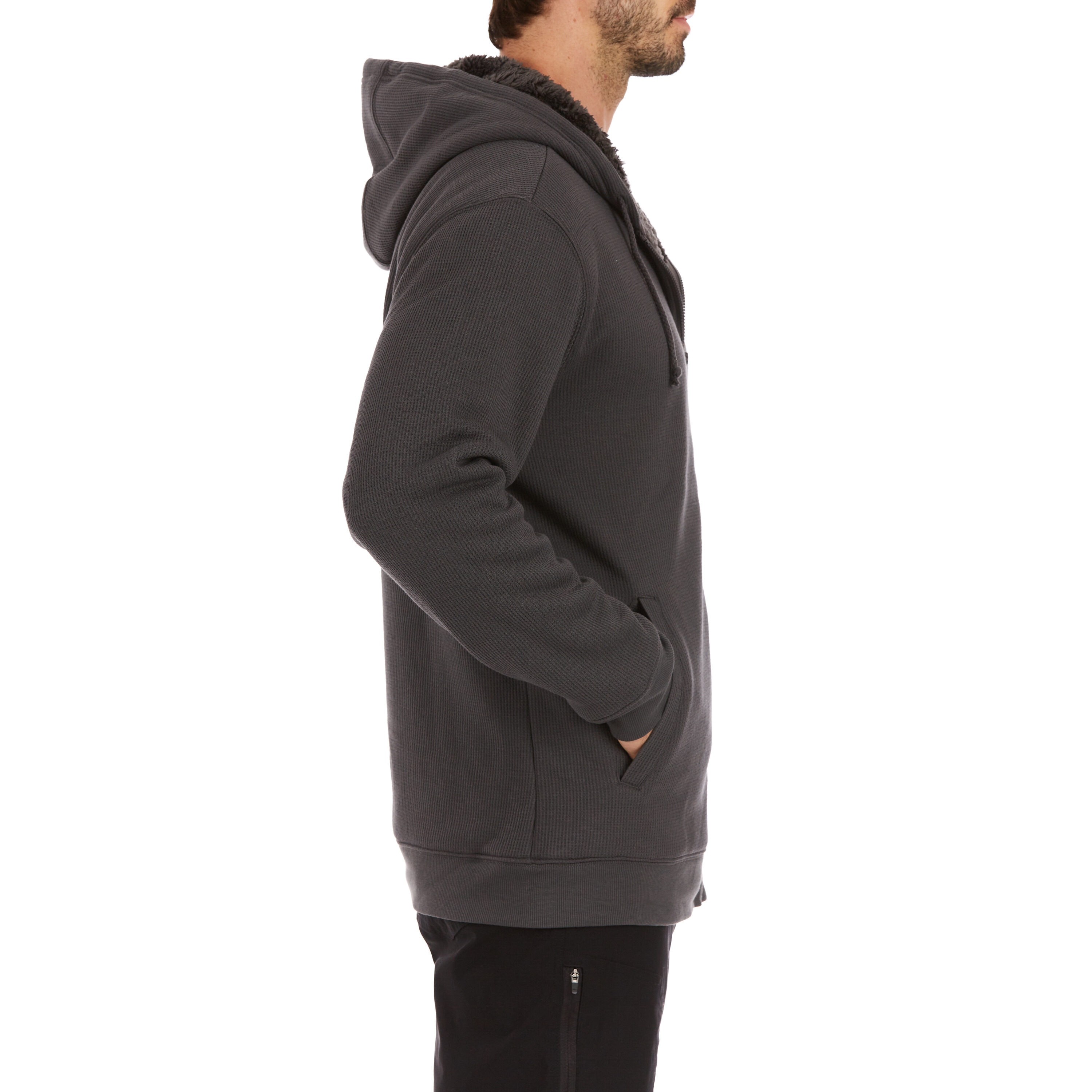 Chamarra de Trabajo Aislada con Capucha de Poliéster en Gris Oscuro para Hombre (Grande)