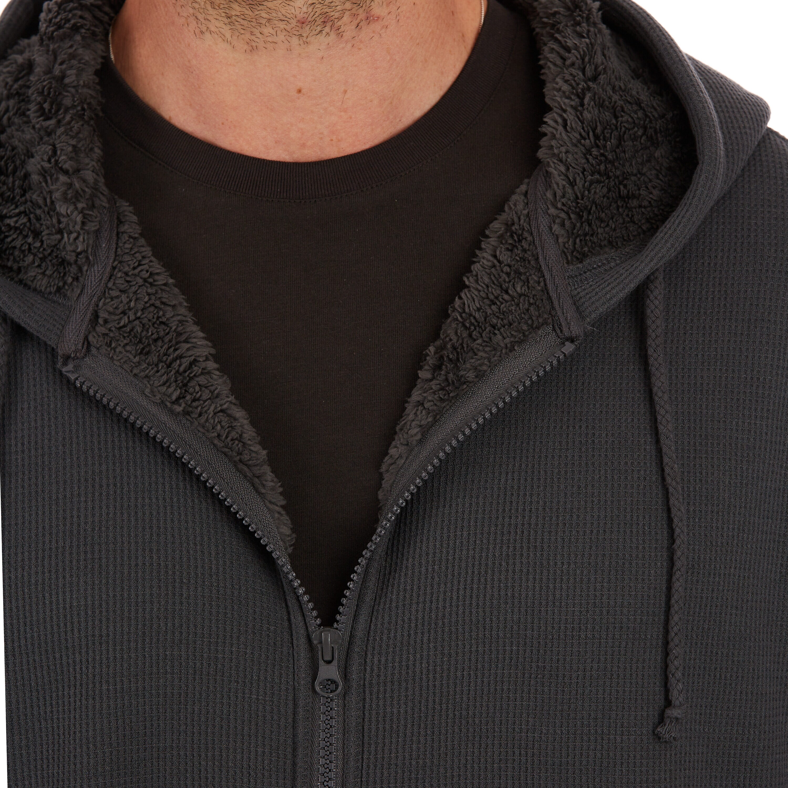 Chamarra de Trabajo Aislada con Capucha de Poliéster en Gris Oscuro para Hombre (Grande)
