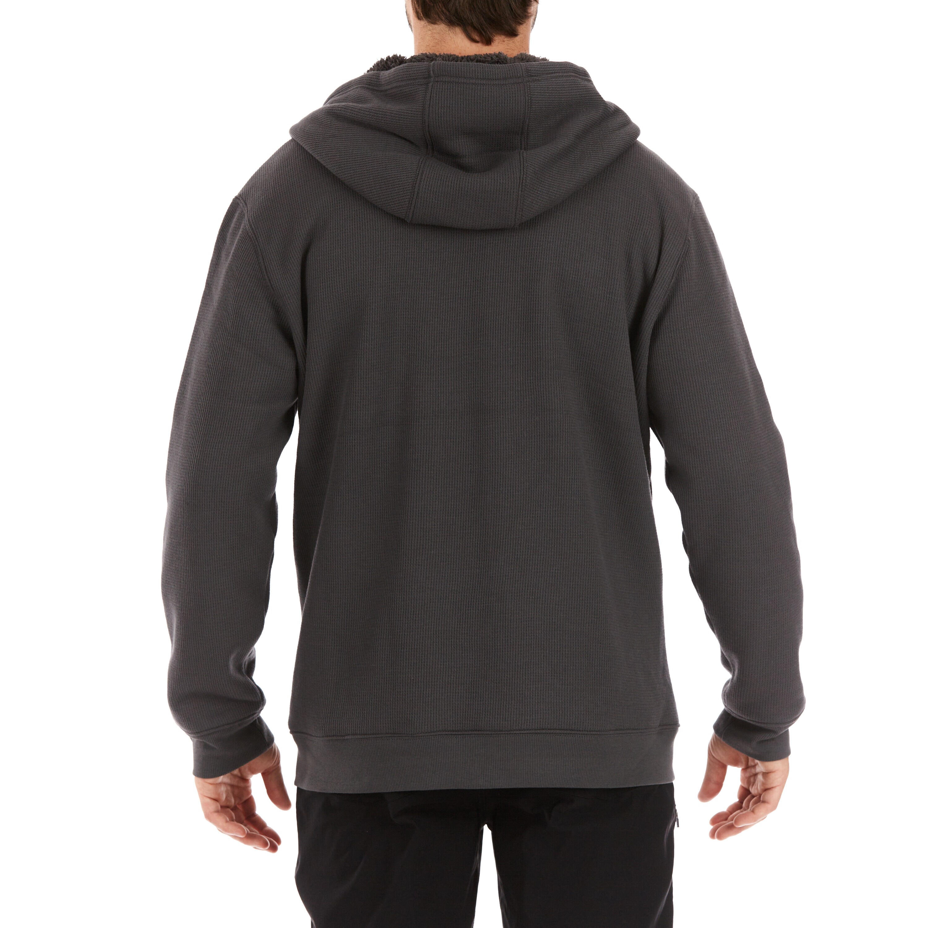 Chamarra de Trabajo Aislada con Capucha de Poliéster en Gris Oscuro para Hombre (Grande)