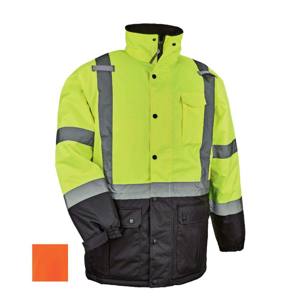 Chamarra Parka Acolchada con Capucha en Color Lima para Adulto Unisex (2XL)